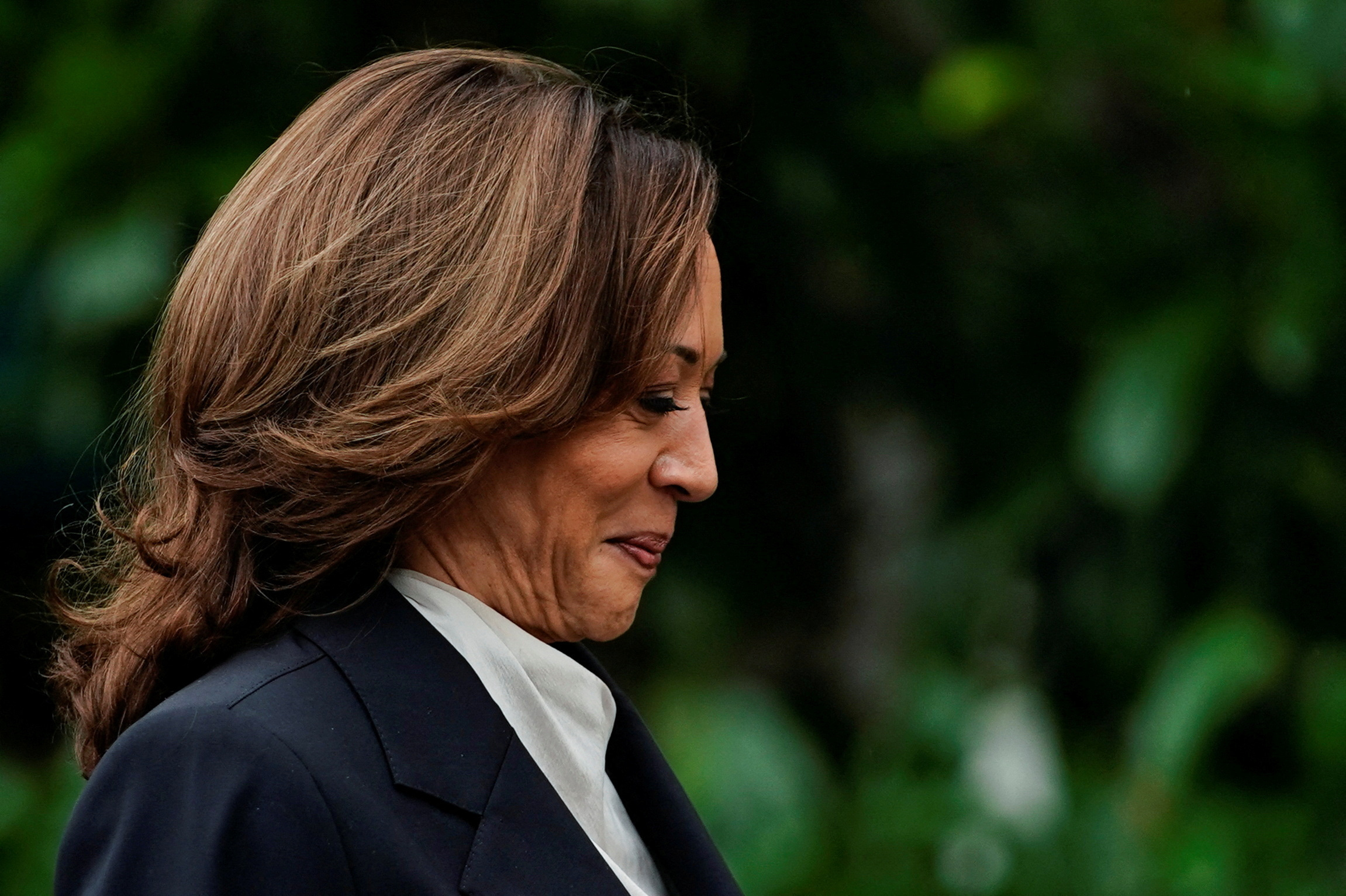 U.S. Vice President Kamala Harris delivers remarks to the women and men's National Collegiate Athletic Association (NCAA) Champion teams at the White House in Washington