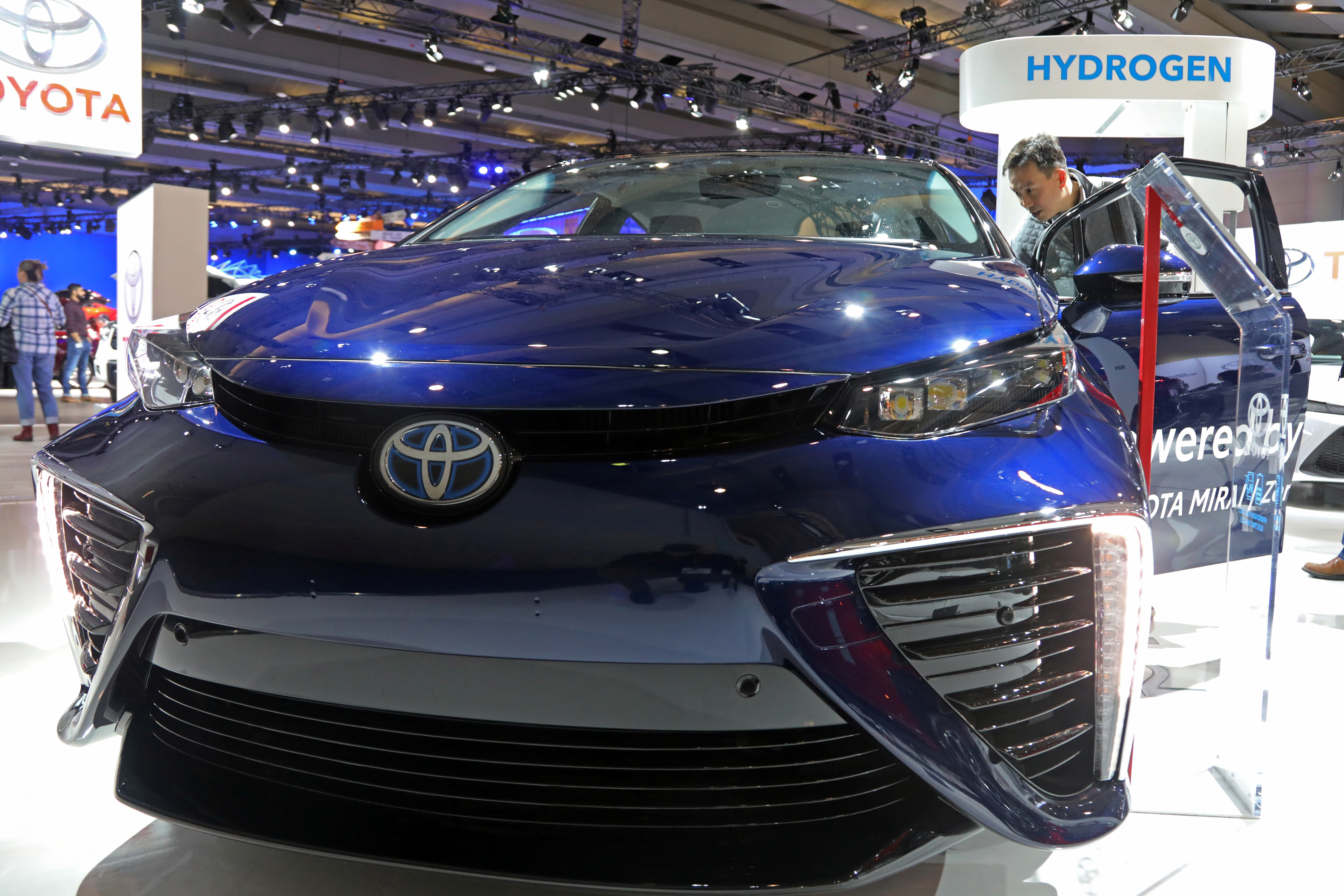FILE PHOTO - A 2020 Toyota Mirai hydrogen electric fuel cell car is displayed at the Canadian International Auto Show in Toronto