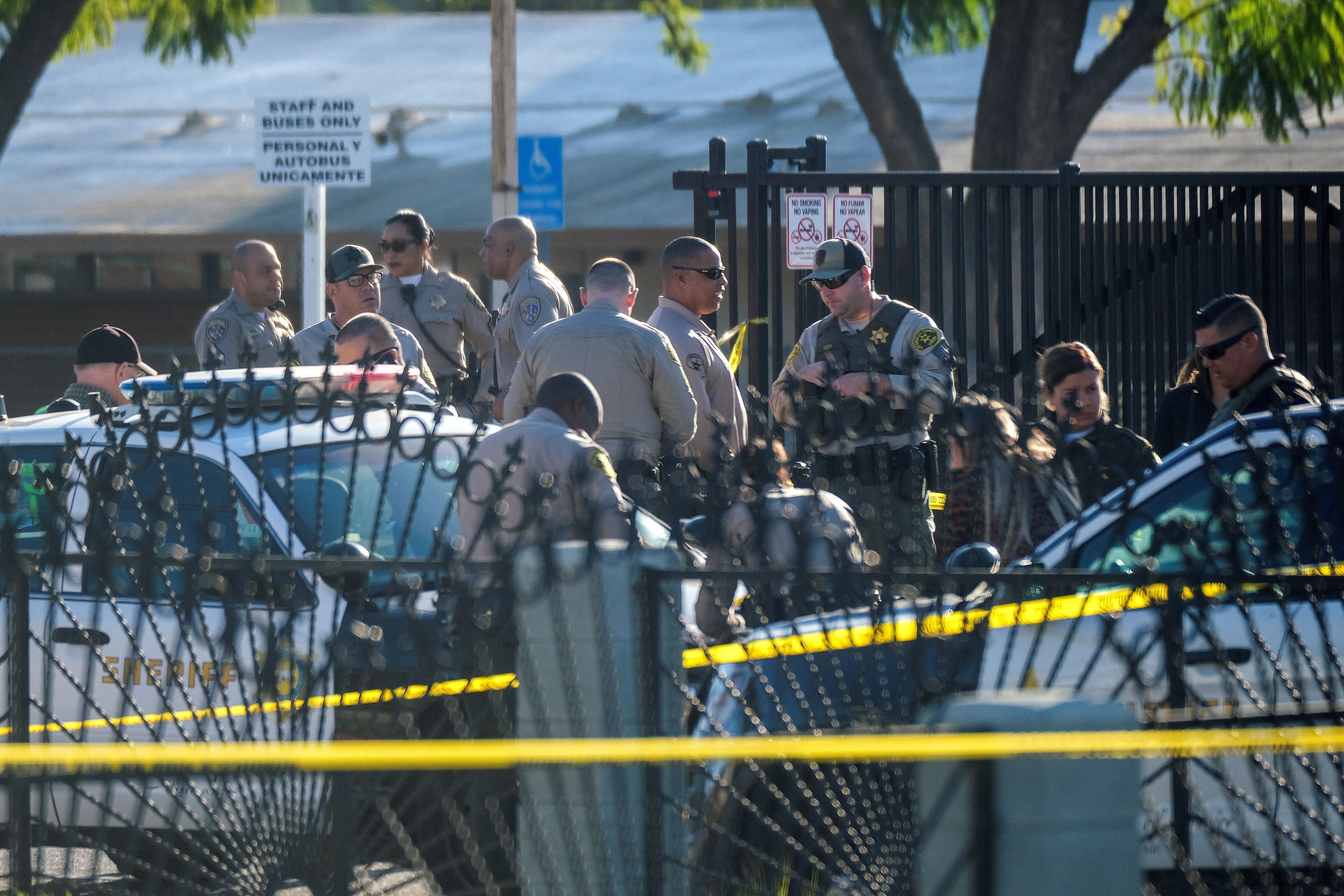 Car crashes into Los Angeles sheriff's department recruits on