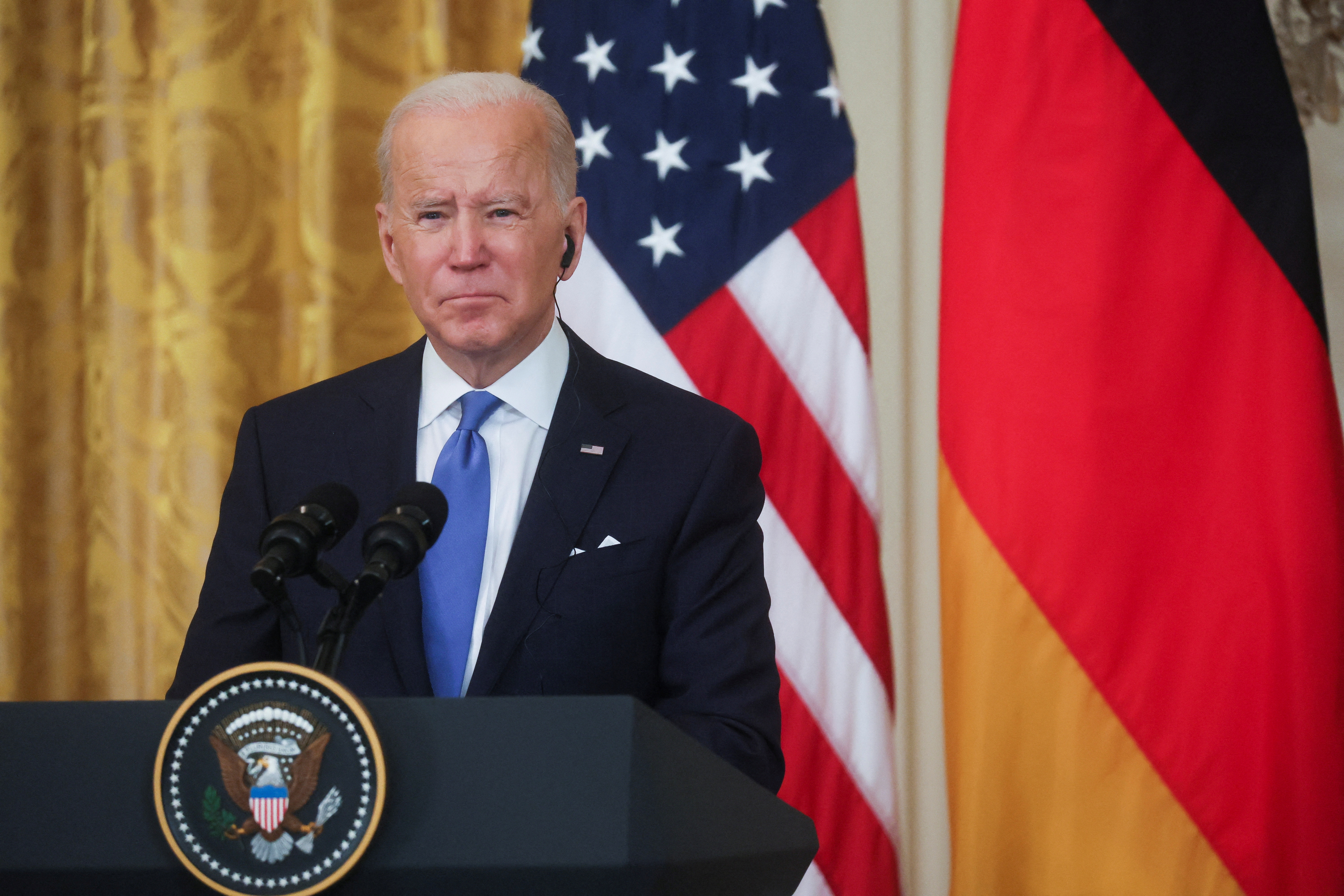 U.S. President Biden holds joint news conference with Germany's Chancellor Scholz in Washington's Chancellor Scholz in Washington