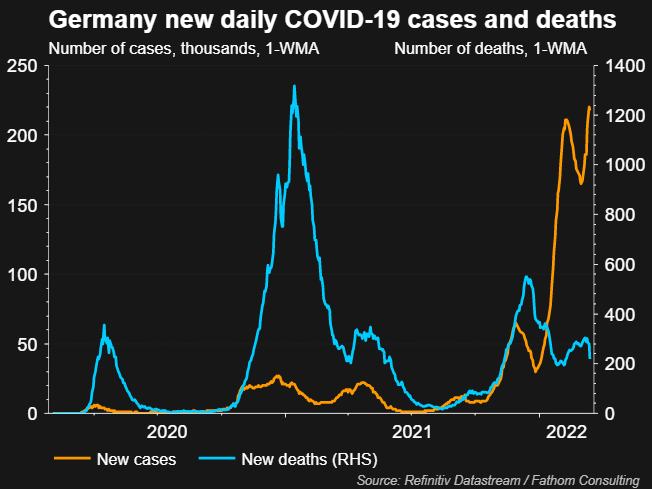 Germany new daily COVID-19 cases and deaths