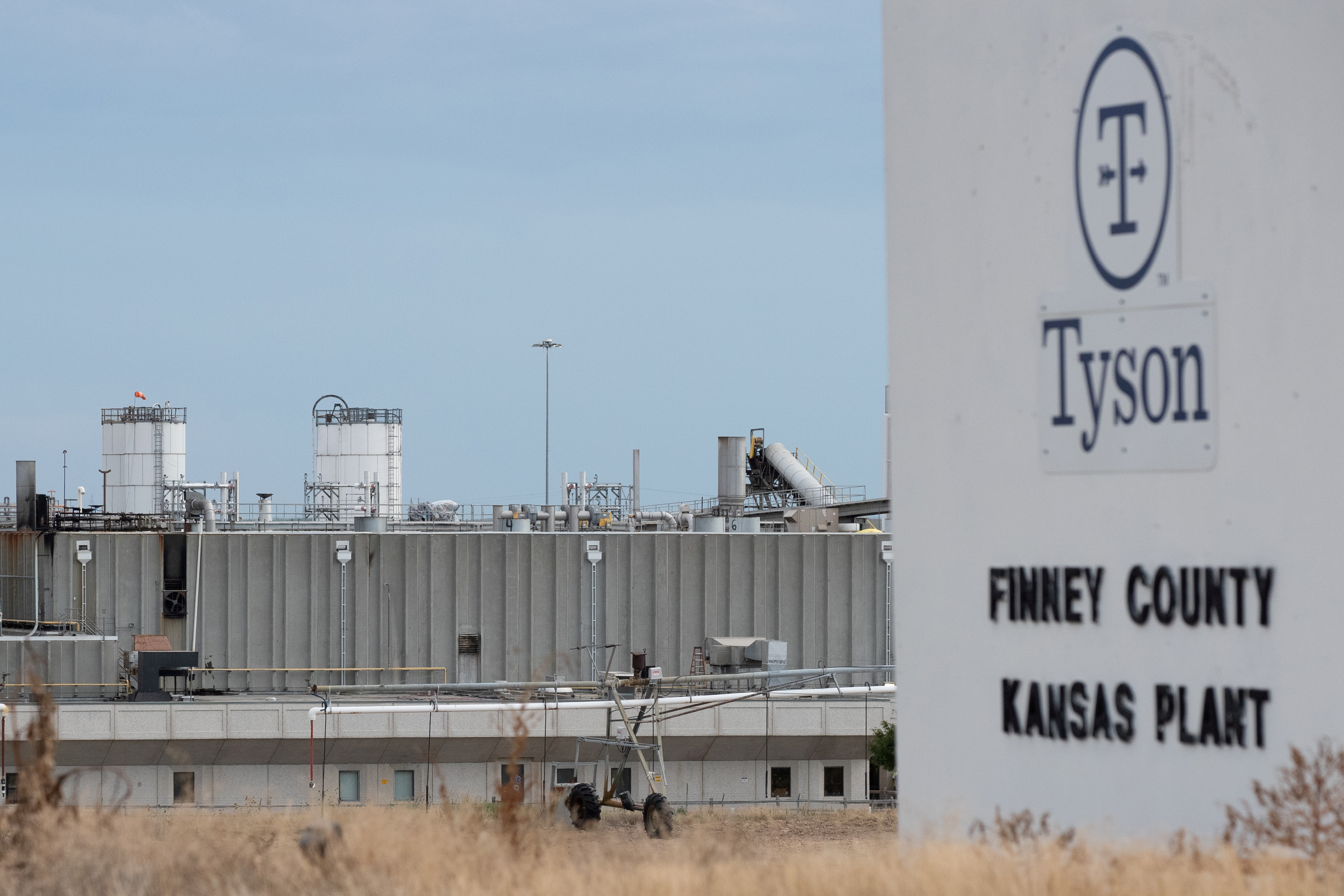 Tyson Fresh Meats processing plant is seen three days after a fire heavily damaged the facility in the Finney County town of Holcomb
