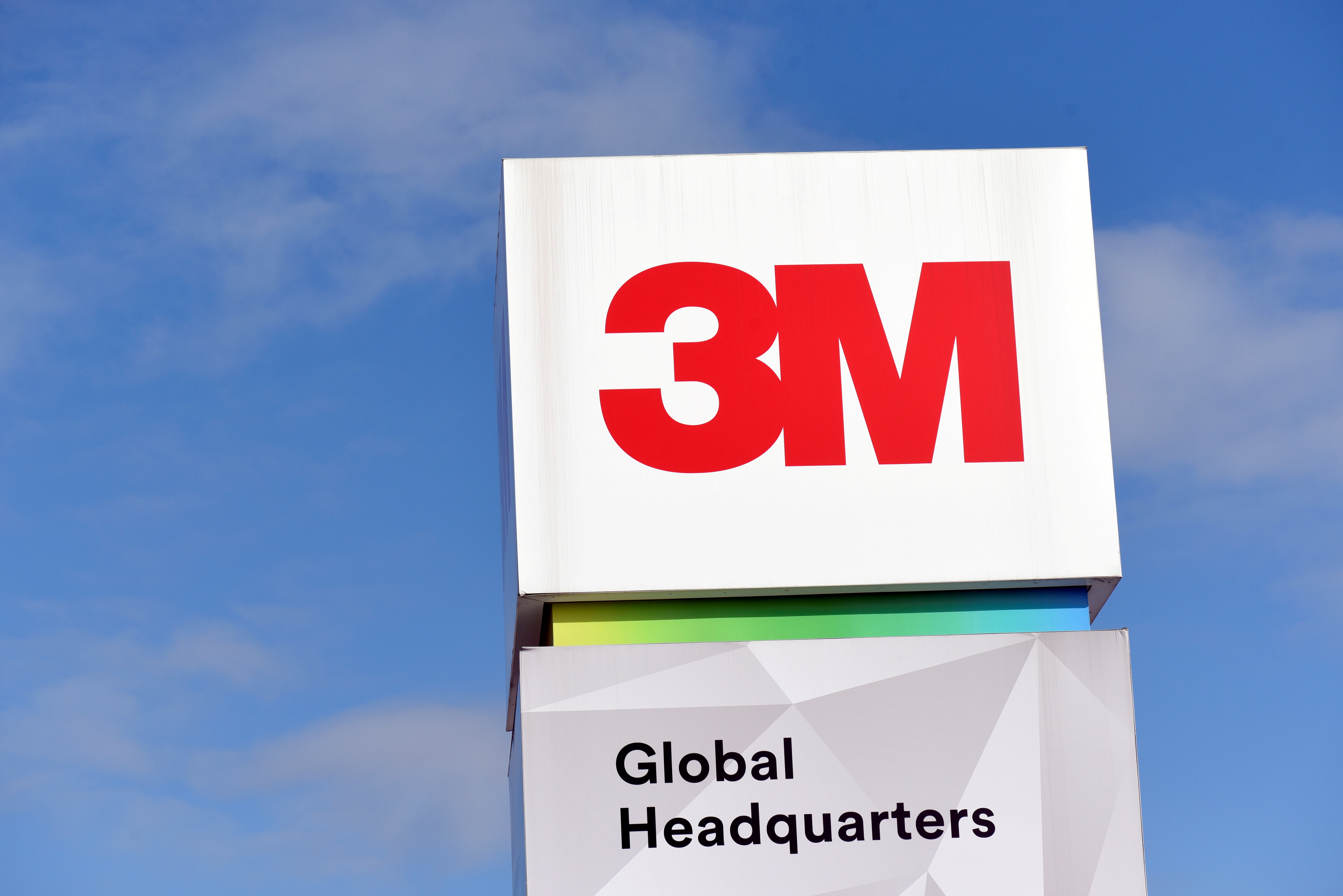 The 3M logo is seen at its global headquarters in Maplewood, Minnesota, U.S. on March 4, 2020.  REUTERS/Nicholas Pfosi