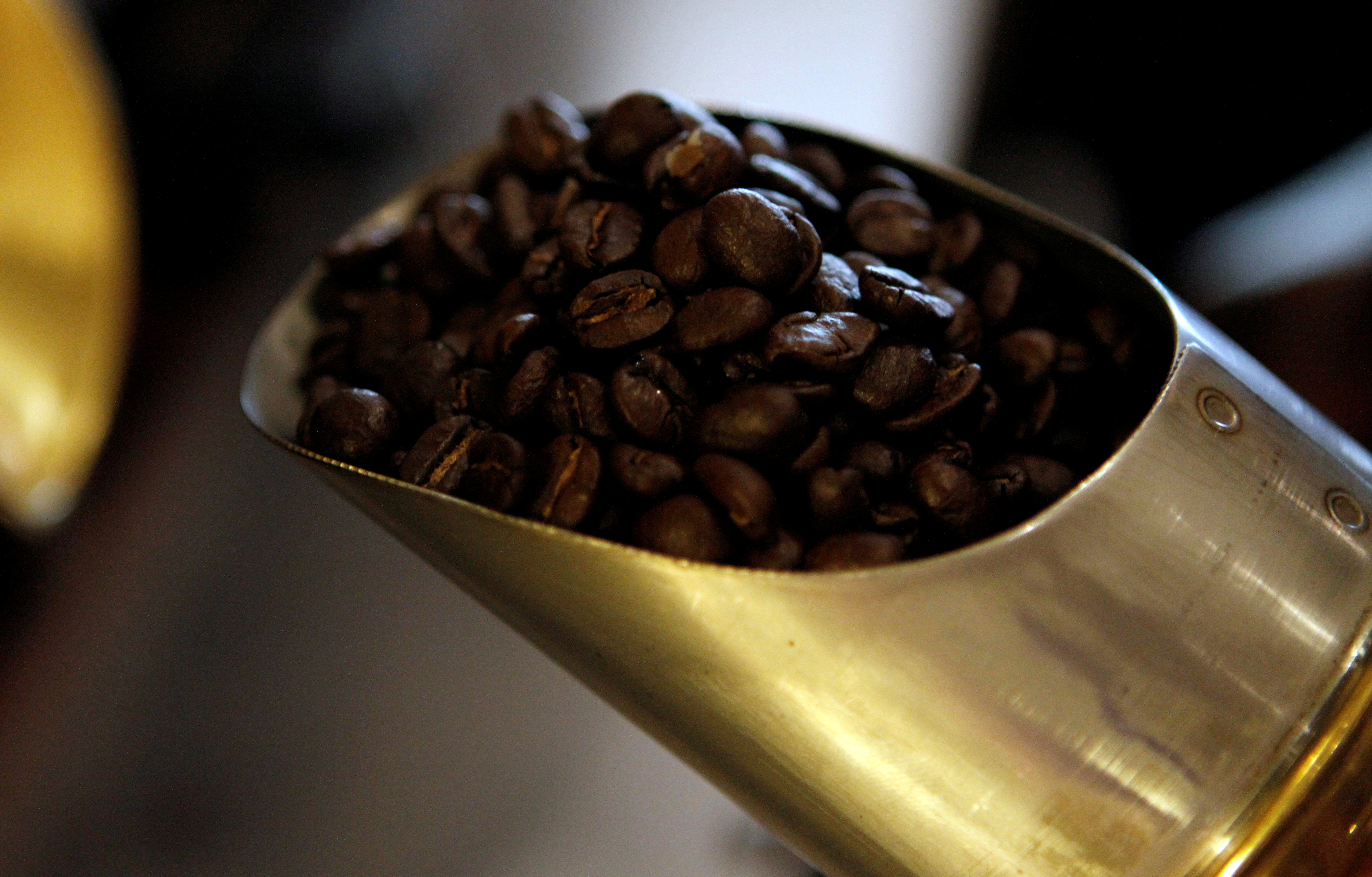 Coffee beans are pictured at a Nairobi Java House outlet in Nairobi