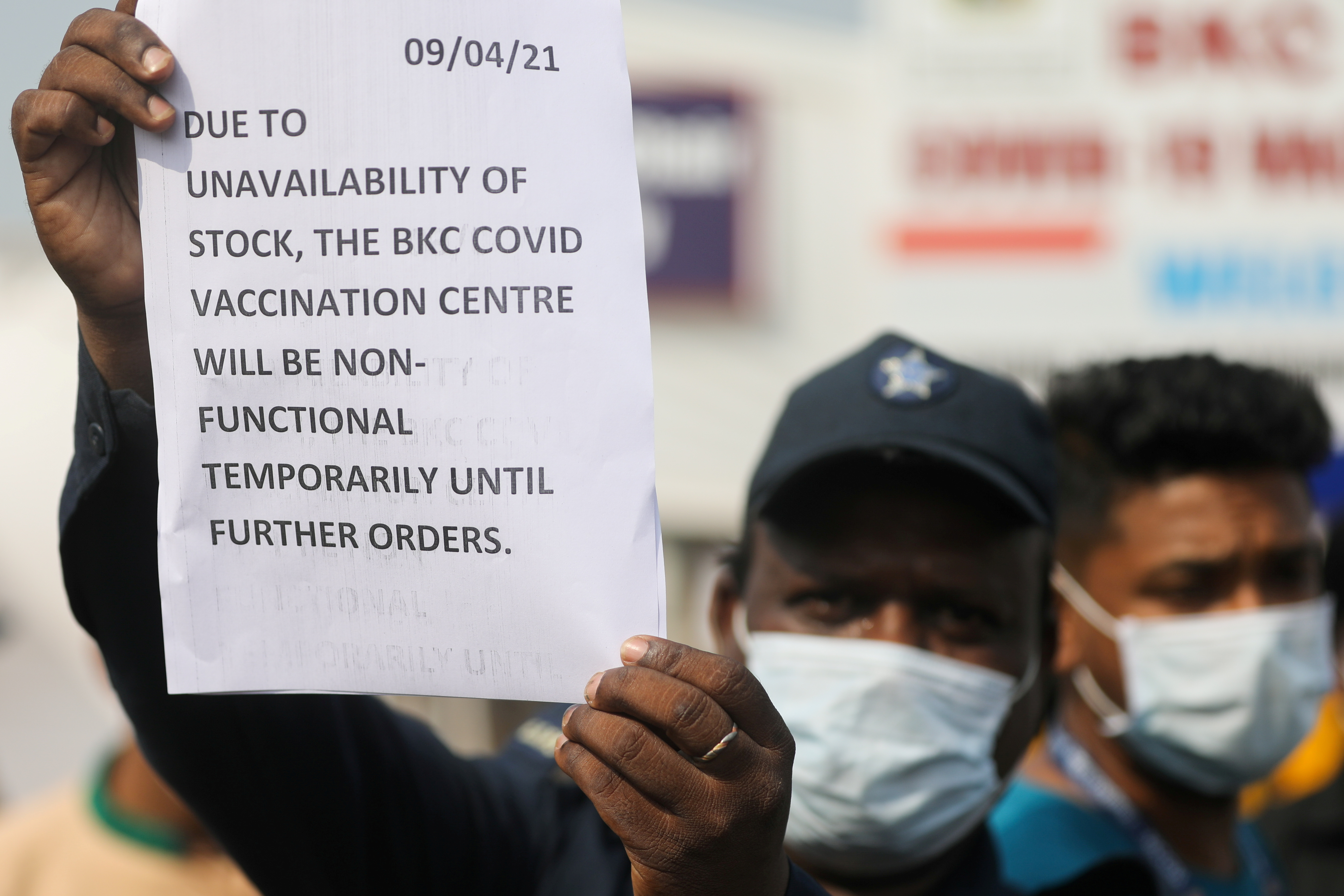 Shortage of COVID-19 vaccine supplies at a vaccination centre, in Mumbai