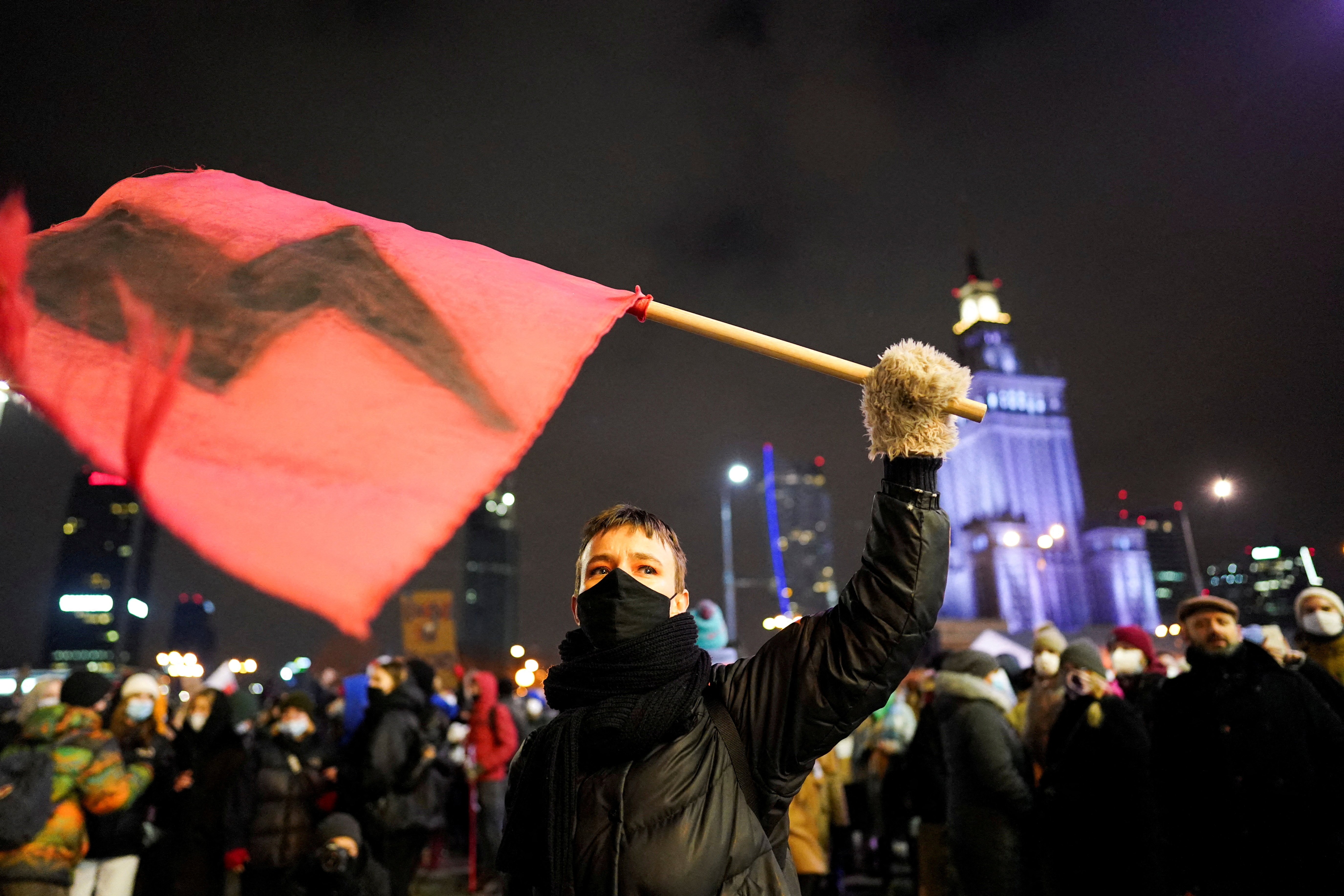 Protest against the verdict restricting abortion rights, in Warsaw