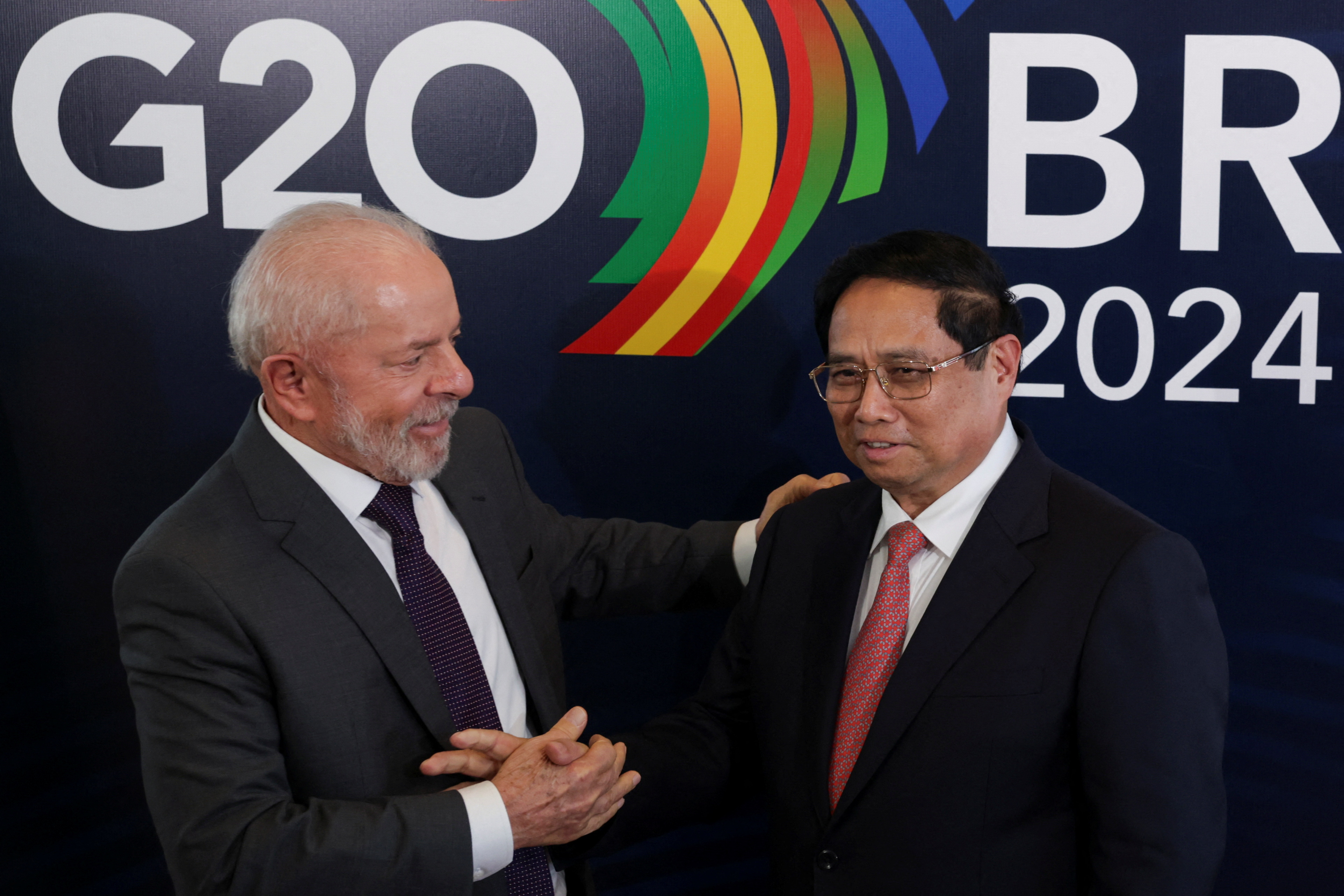 Brazil's President Lula meets with Vietnamese Prime Minister Pham Minh Chinh, ahead of the G20 summit in Rio de Janeiro