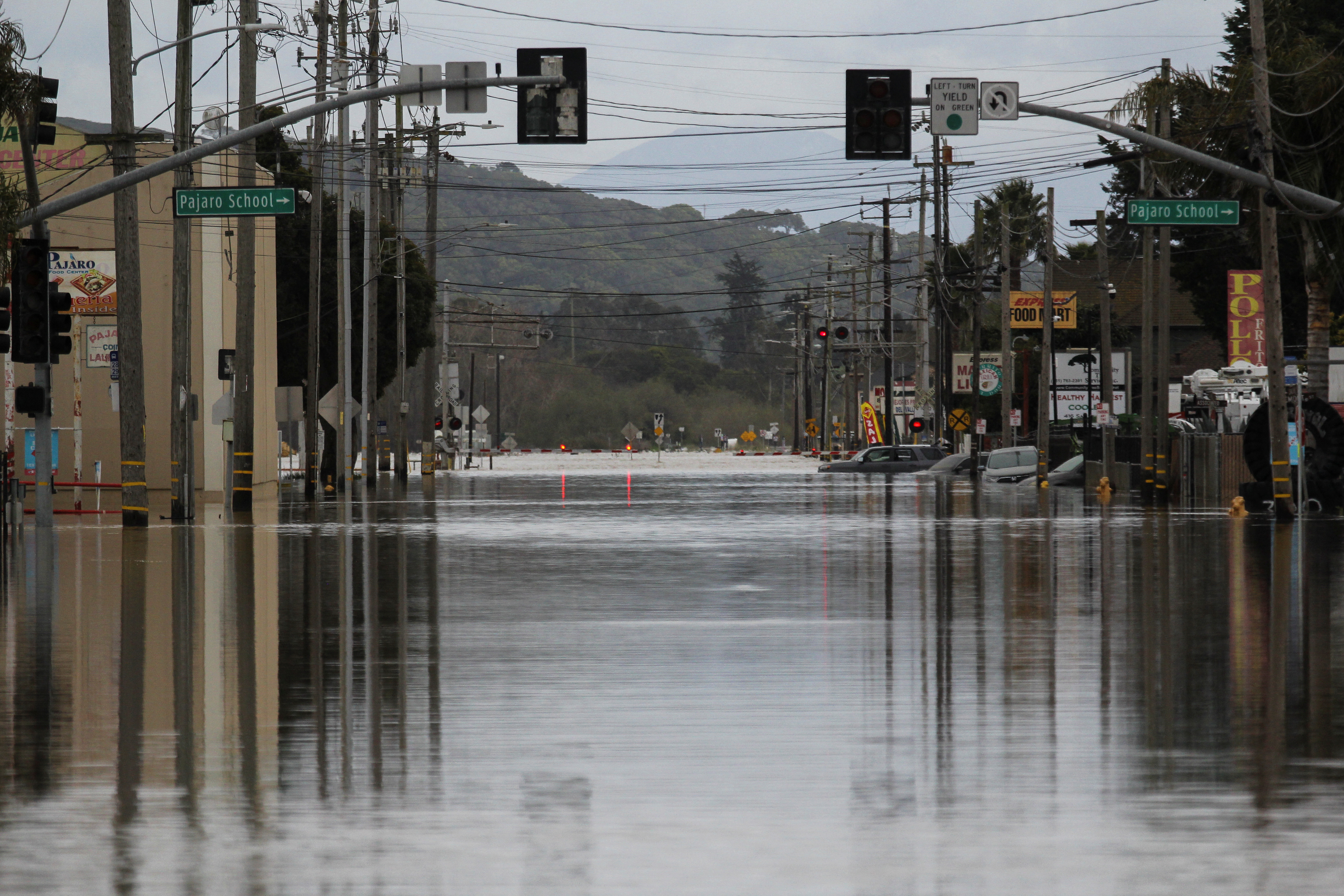 Floodwaters still inundating the central California town of Pajaro