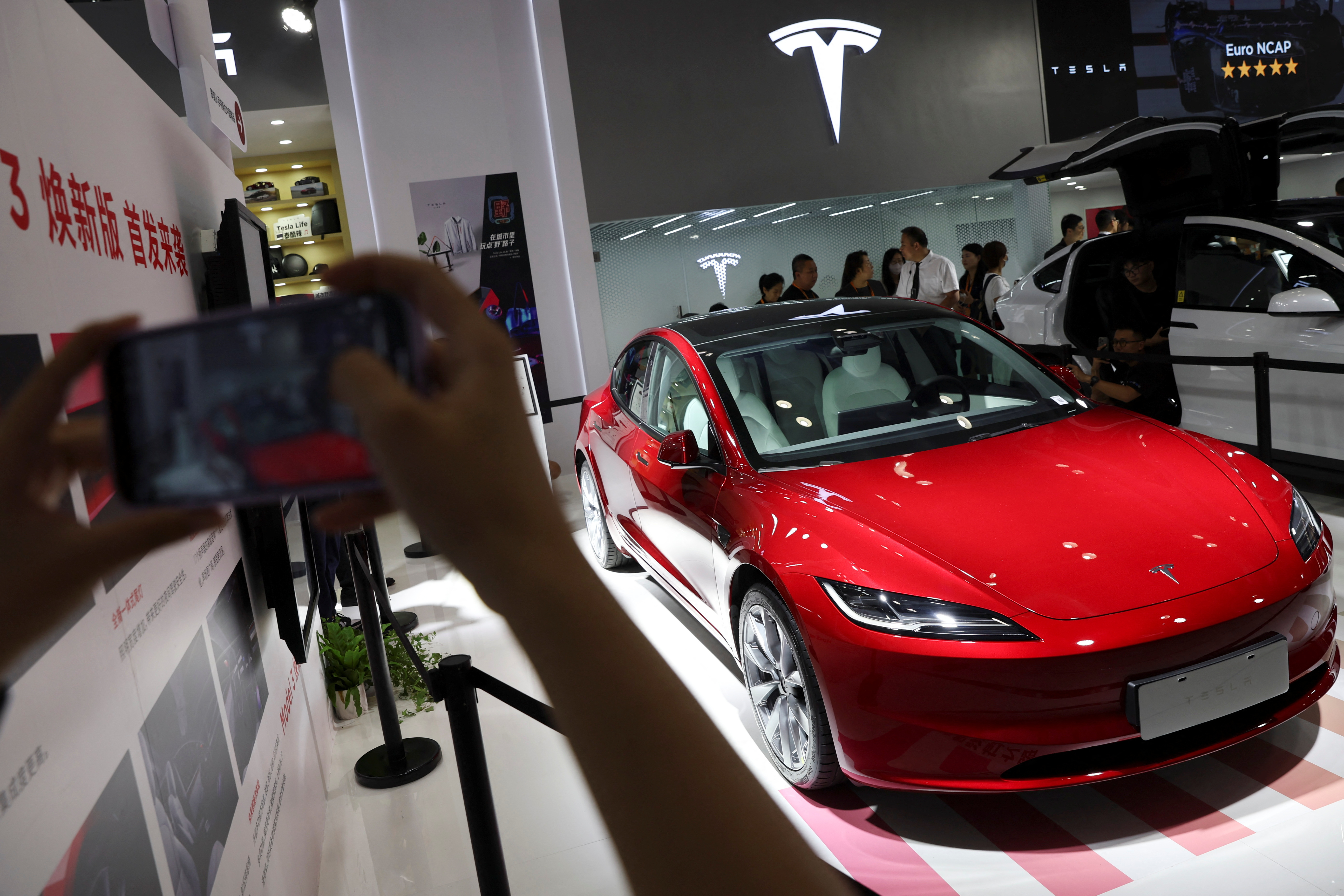 Tesla's new Model 3 in Beijing