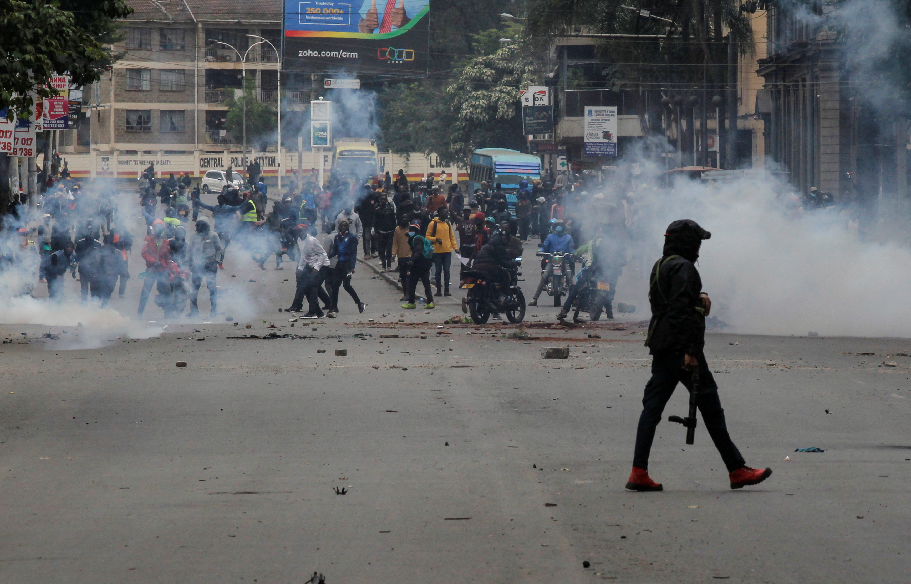 People protest against Kenya's proposed finance bill 2024/2025, in Nairobi