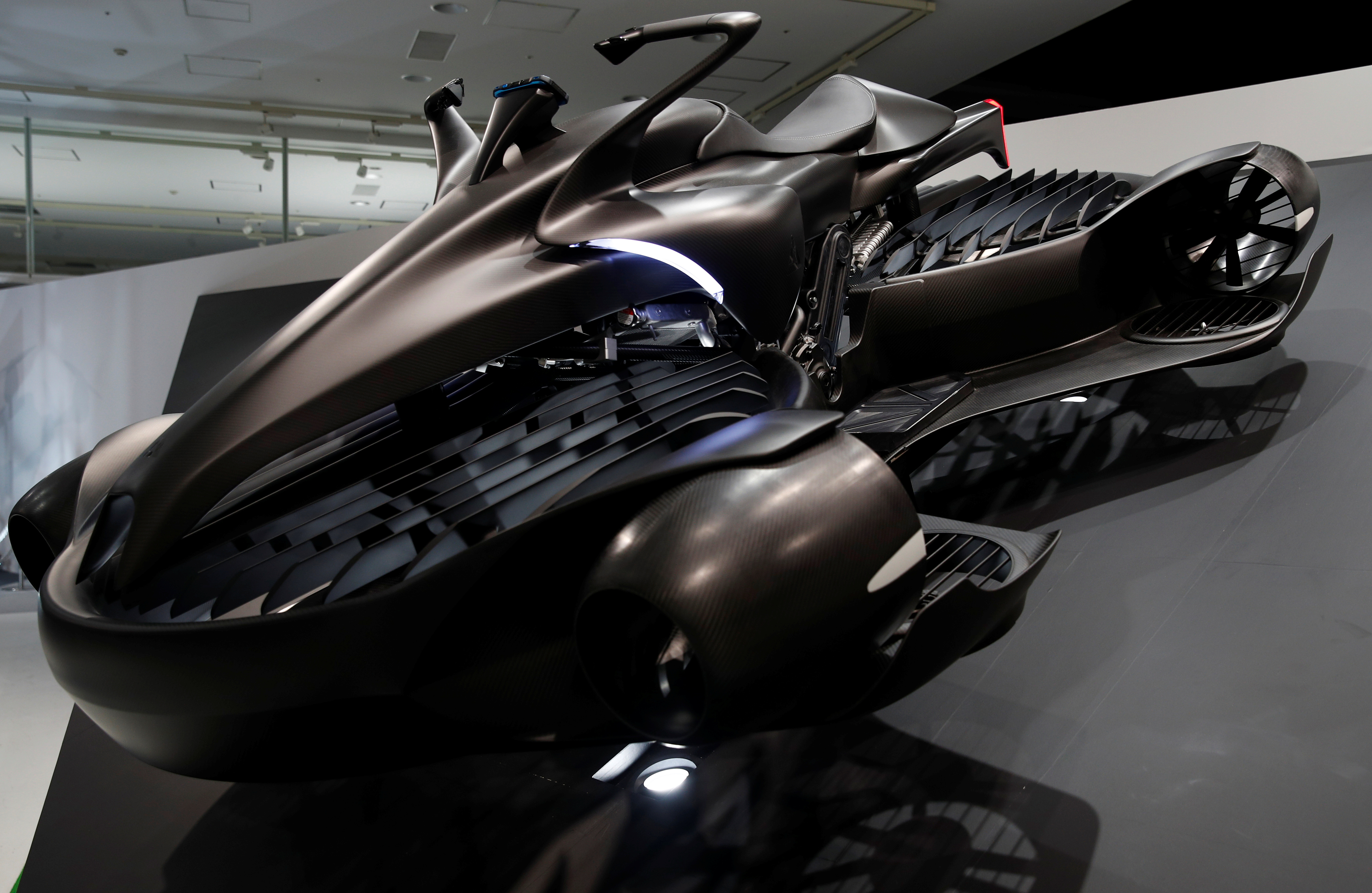 A.L.I technology's Xturismo air-mobility hover bike is displayed at the Tokyo Motor Show, in Tokyo