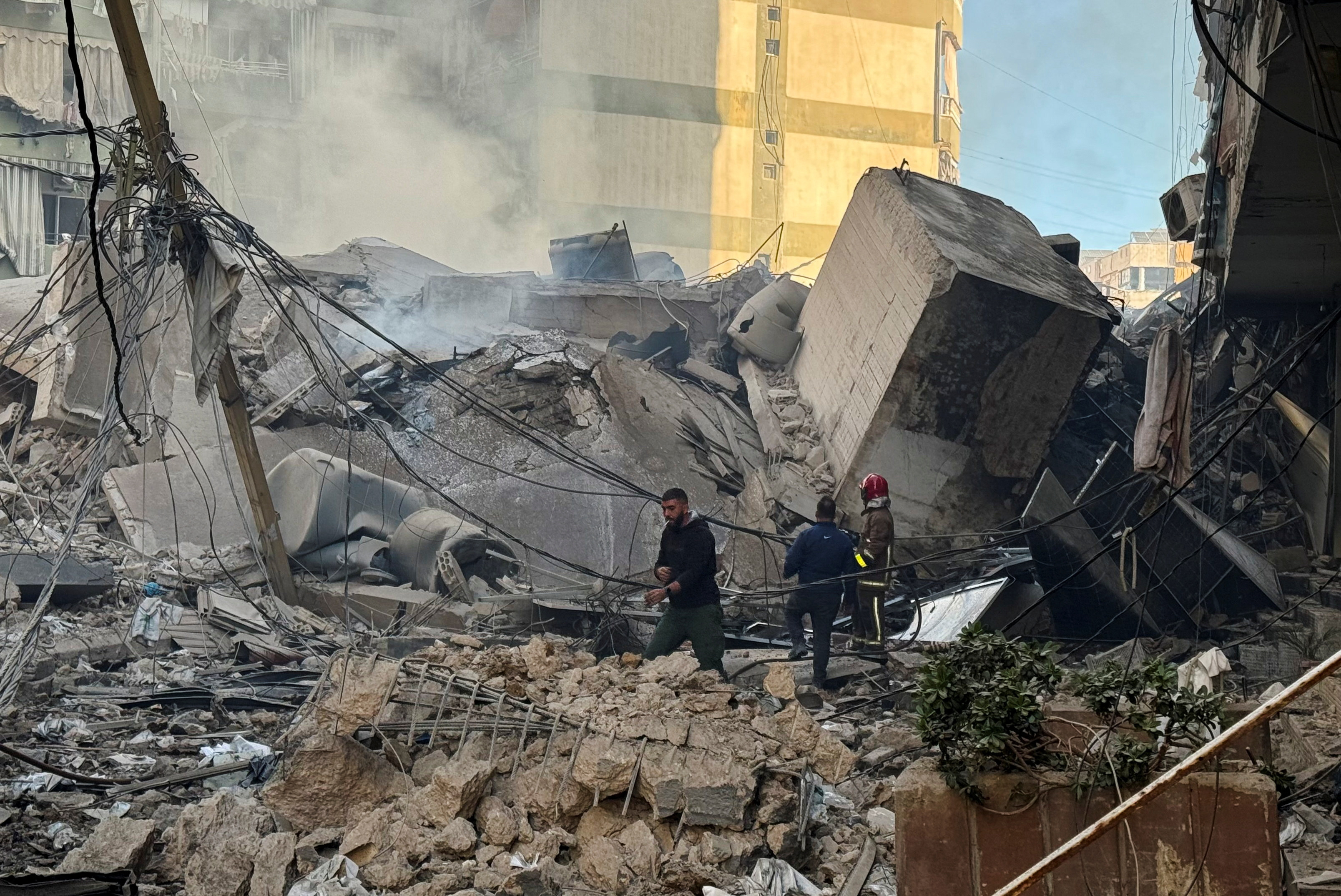 Aftermath of Israeli strikes on Beirut's southern suburbs