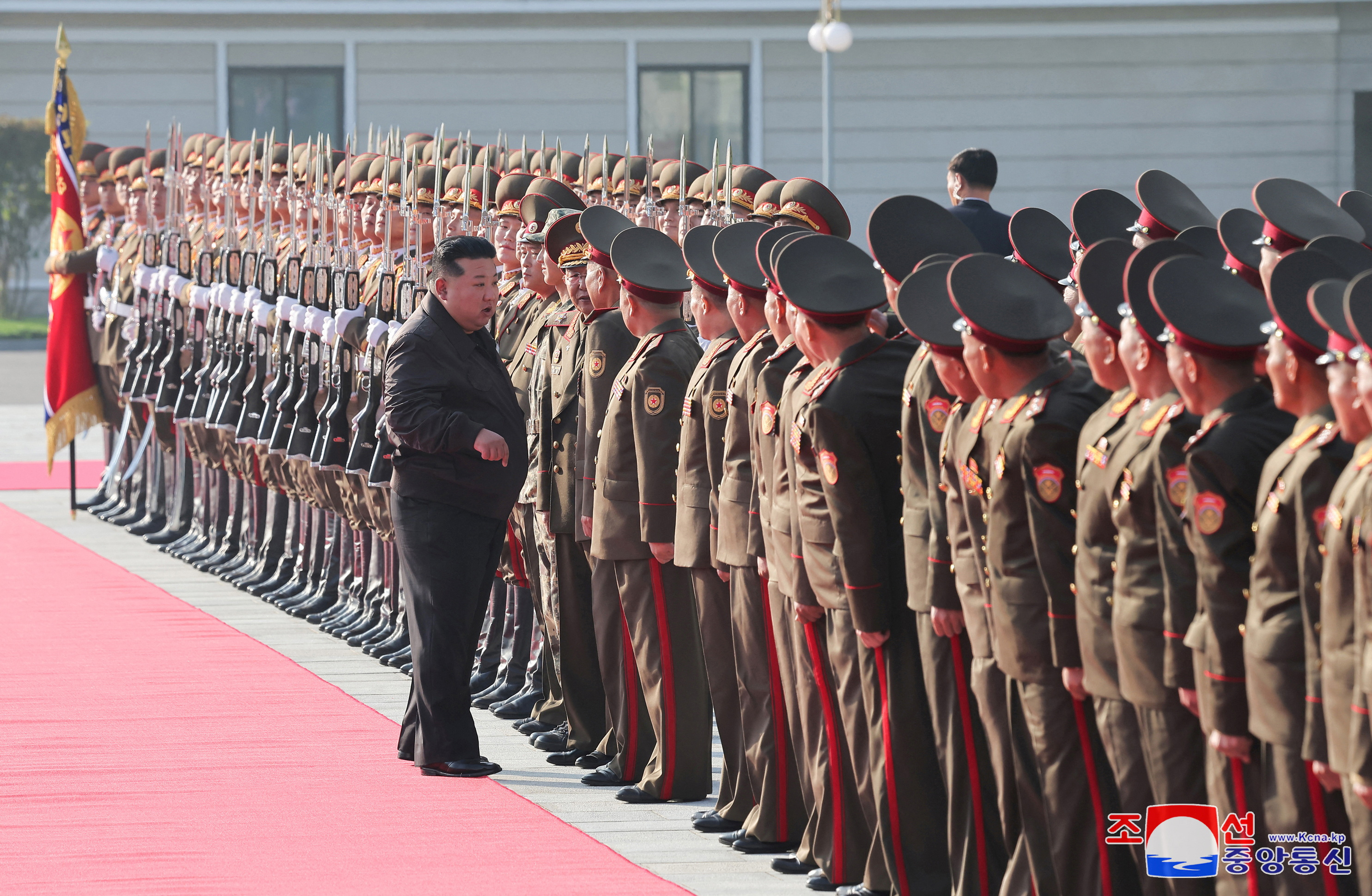 North Korean leader Kim Jong Un inspects the headquarters of the 2nd Corps of North Korean army