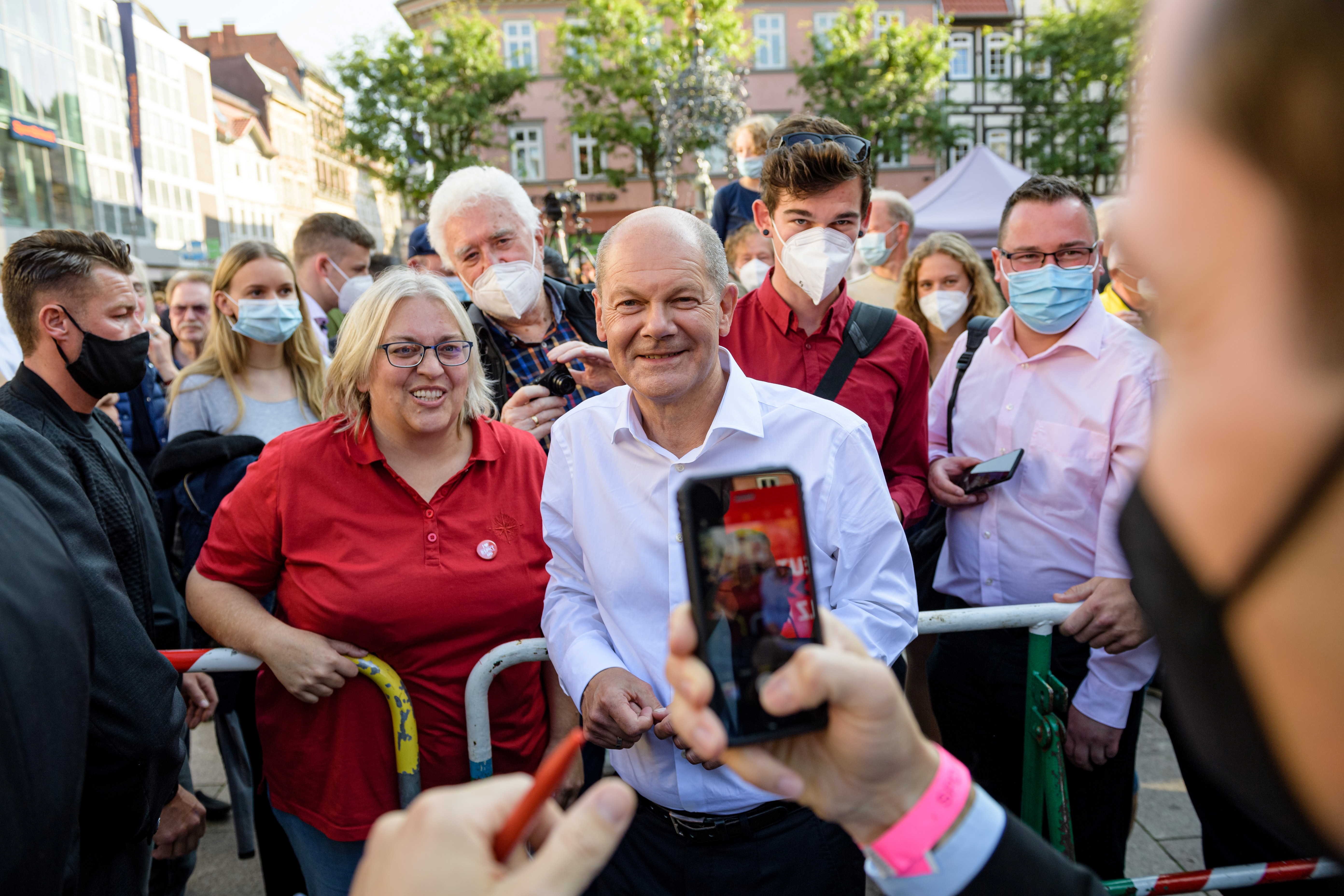 SPD chancellor candidate Olaf Scholz campaigns in Goettingen