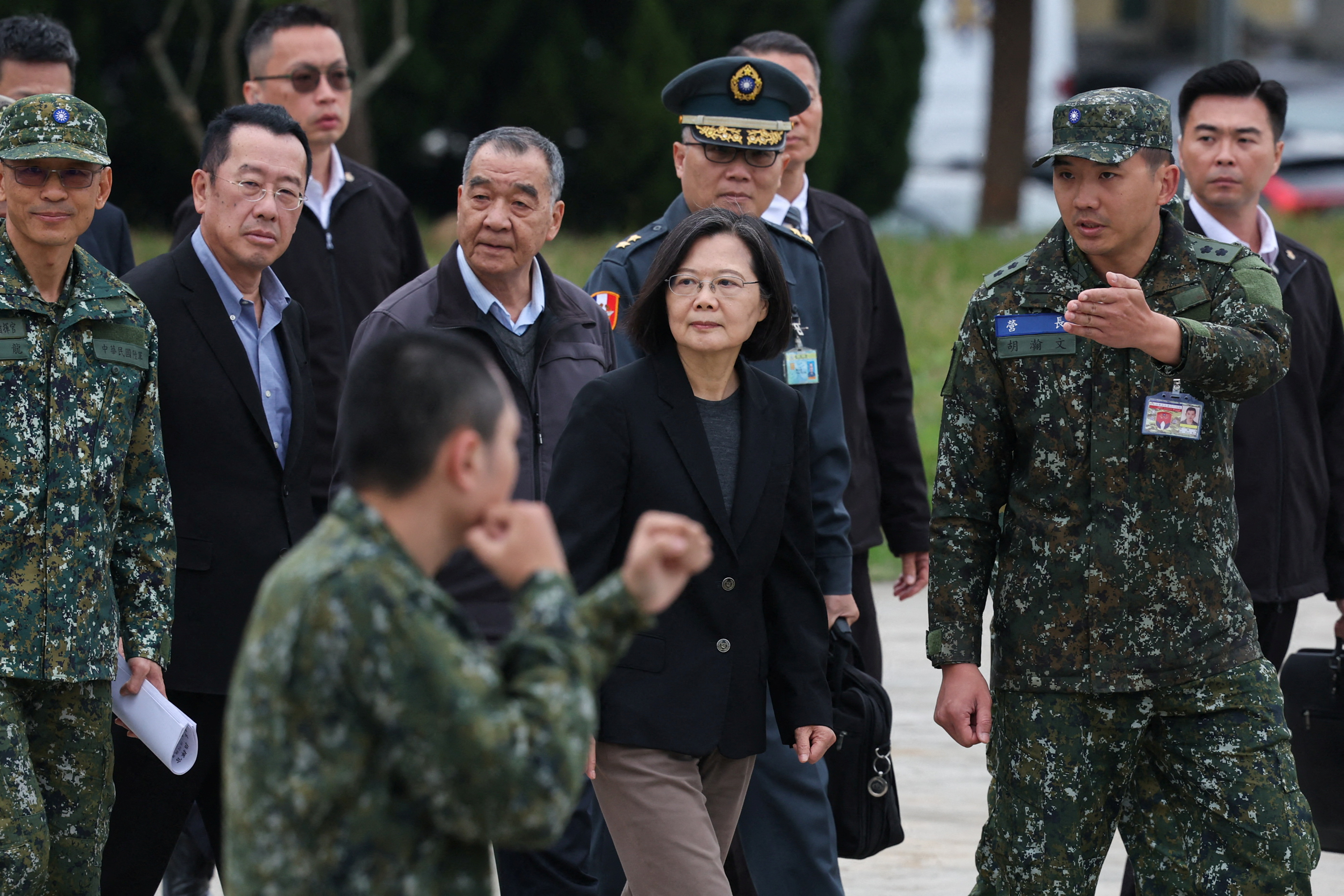 Taiwan President Tsai Ing-wen visits army bases ahead of the Lunar New Year in Hsinchu