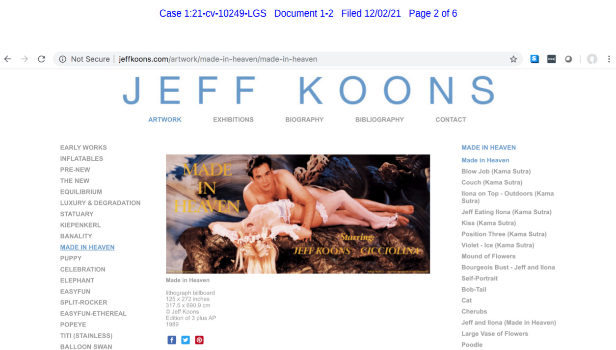1255px x 714px - The artist, the porn star and the snake: Copyright case against Koons |  Reuters