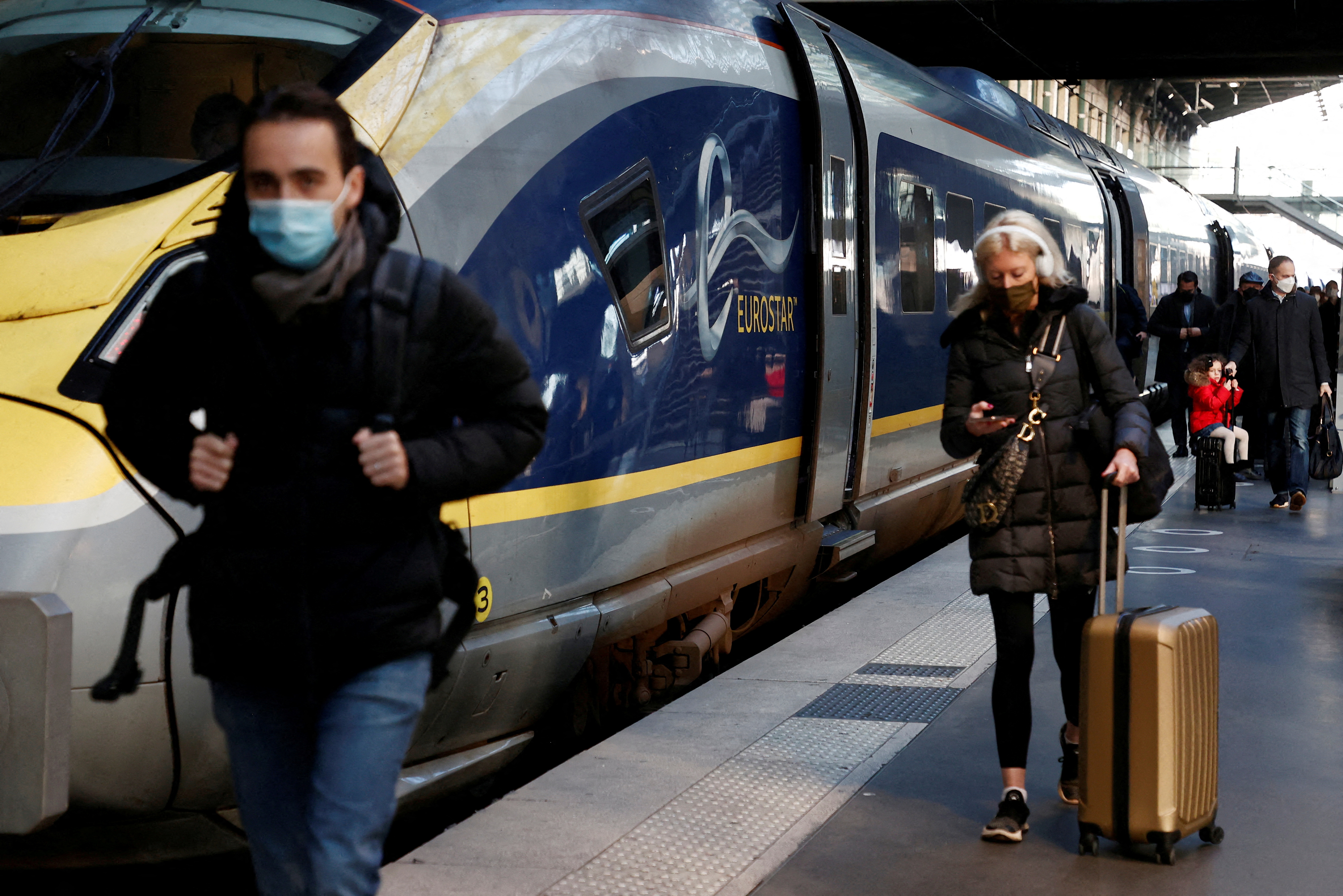First Eurostar London-Paris arrives at Gare du Nord train station in Paris after France eased travelling restrictions
