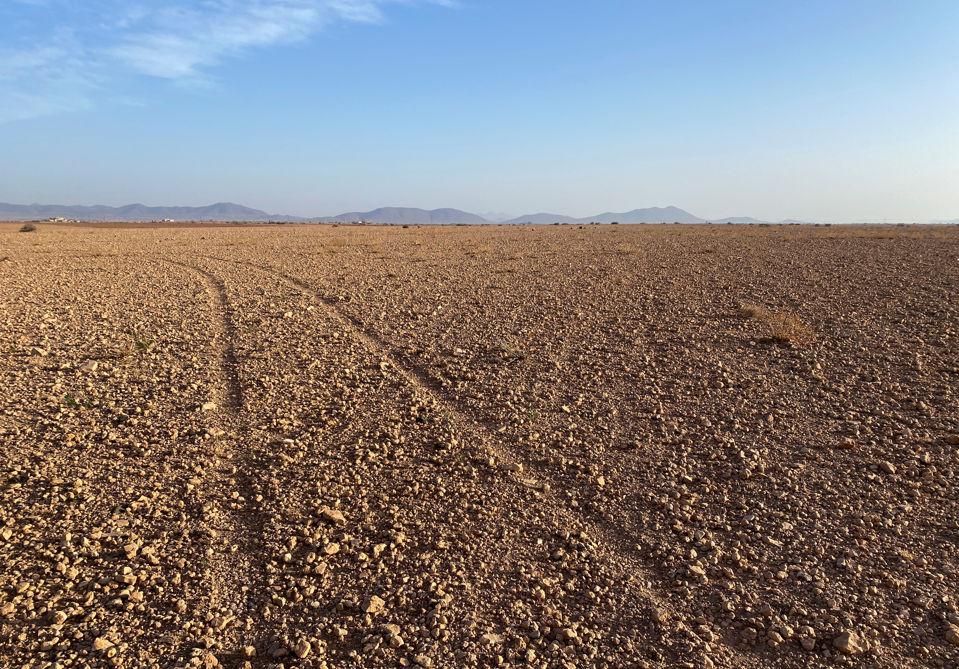 A dry field is pictured near Marrakech