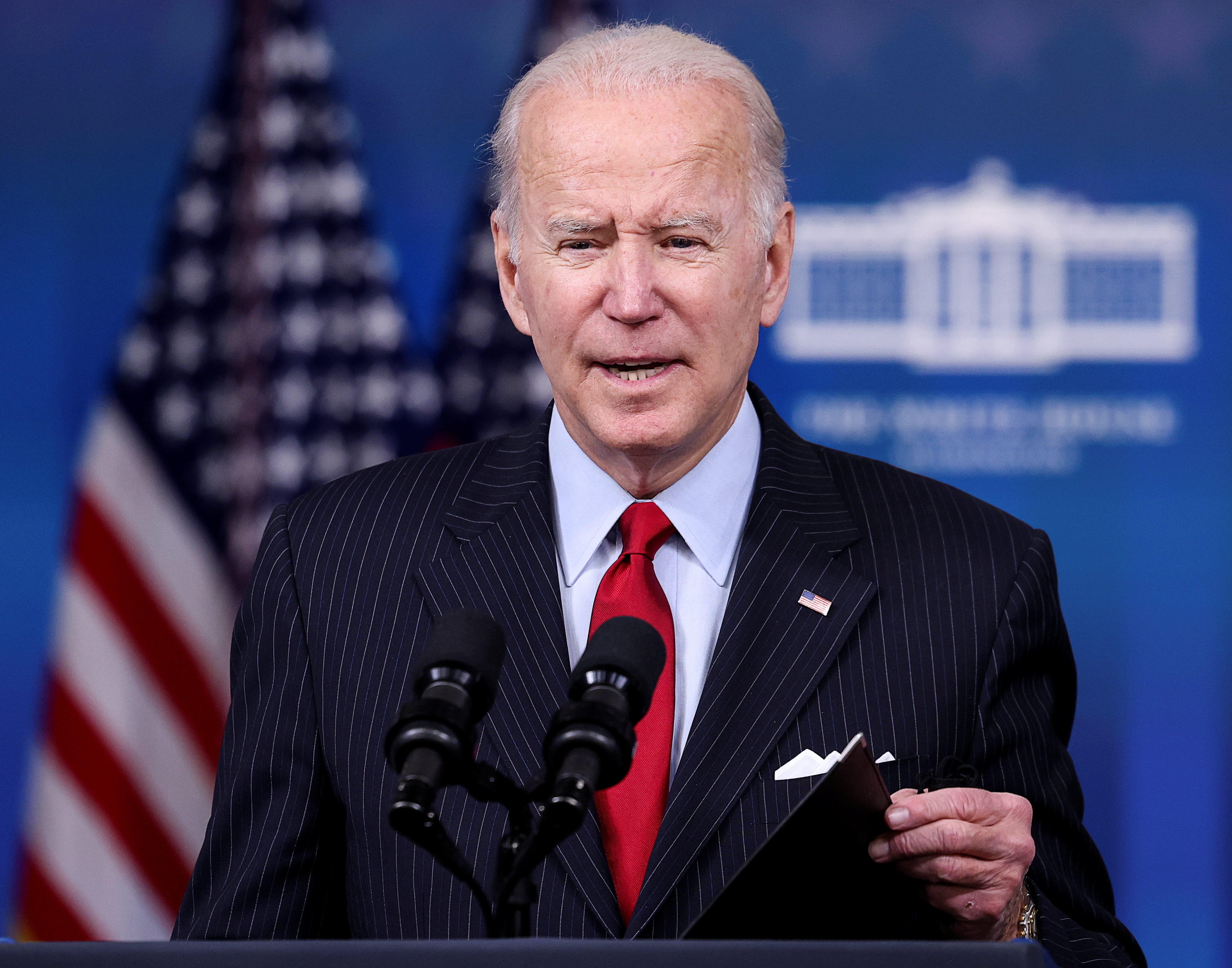 U.S. President Joe Biden delivers remarks on the economy at the White House in Washington
