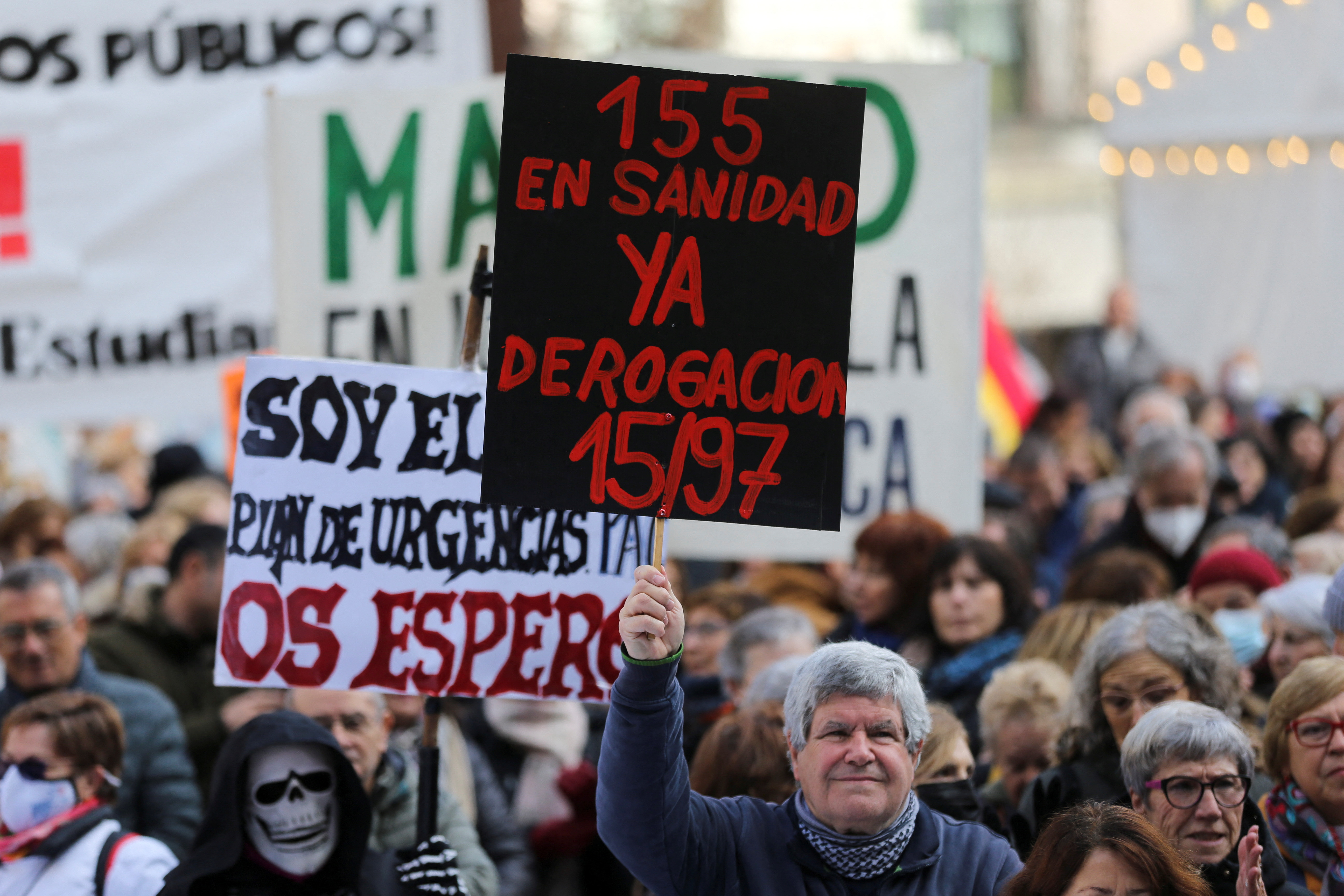 Demonstration gegen die Gesundheitspolitik der Regionalregierung in Madrid