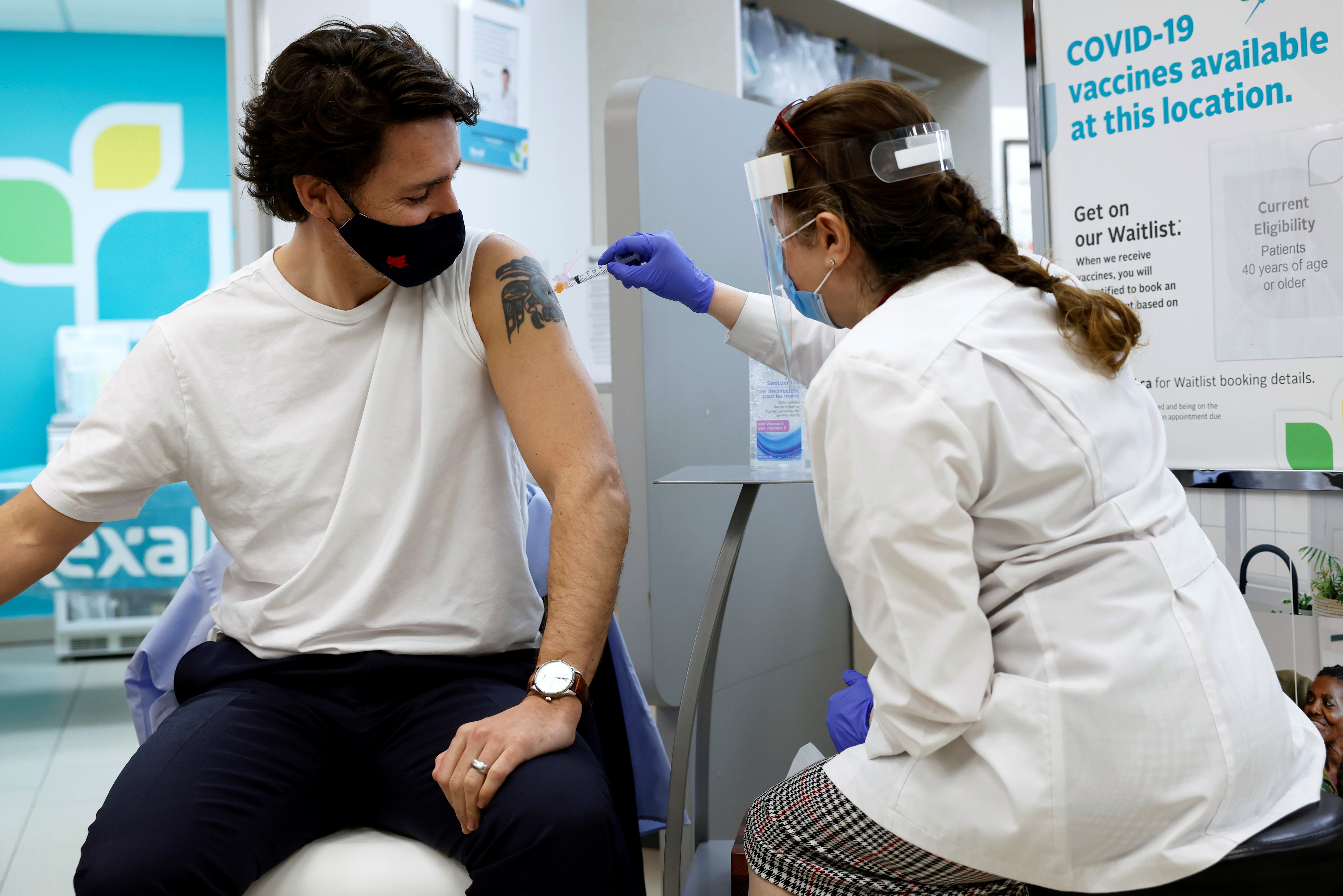 Canadian Pm Trudeau Receives First Dose Of Astrazeneca S Covid 19 Vaccine Reuters