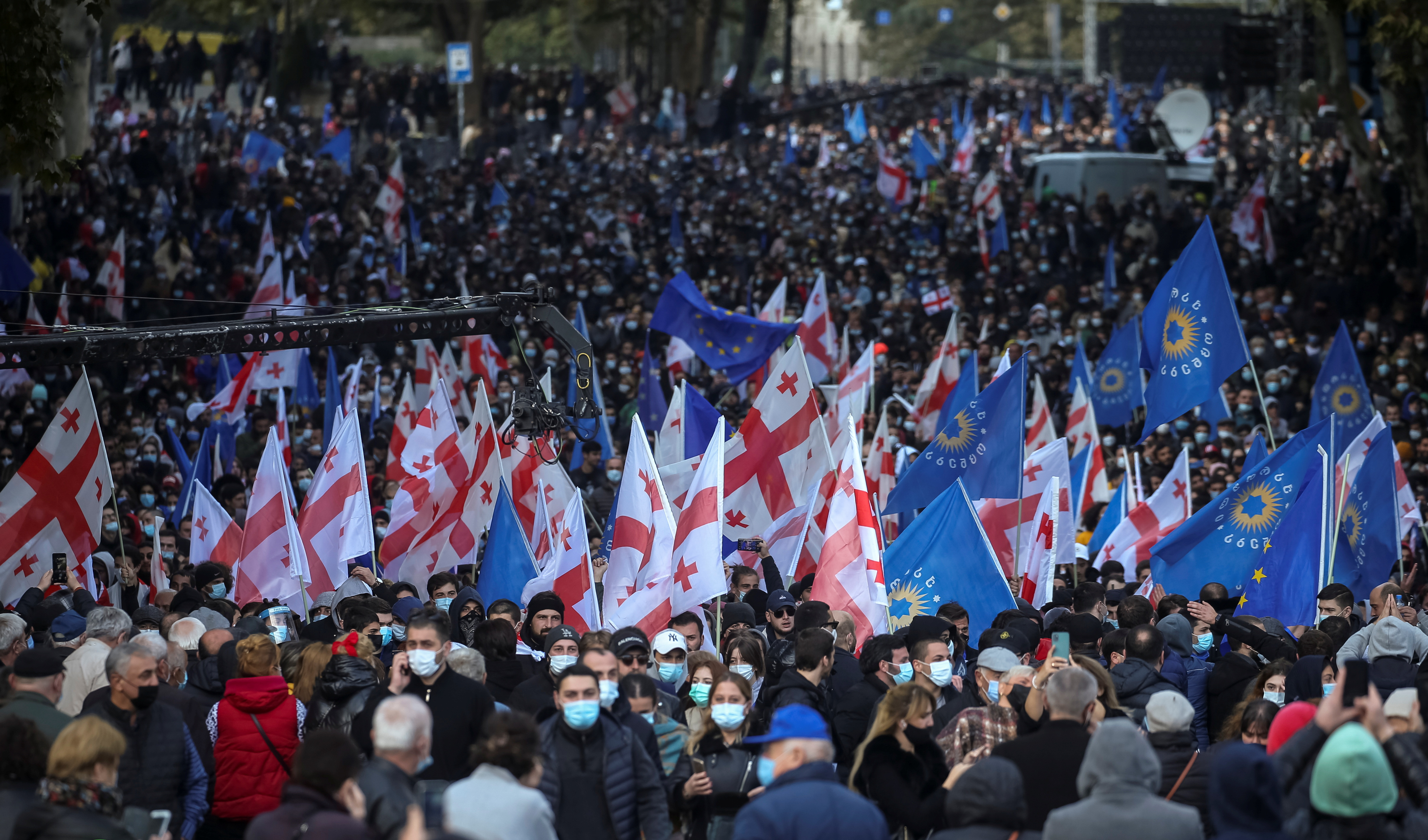 Georgian Dream ruling party holds a rally ahead of the run-off of the local election in Tbilisi
