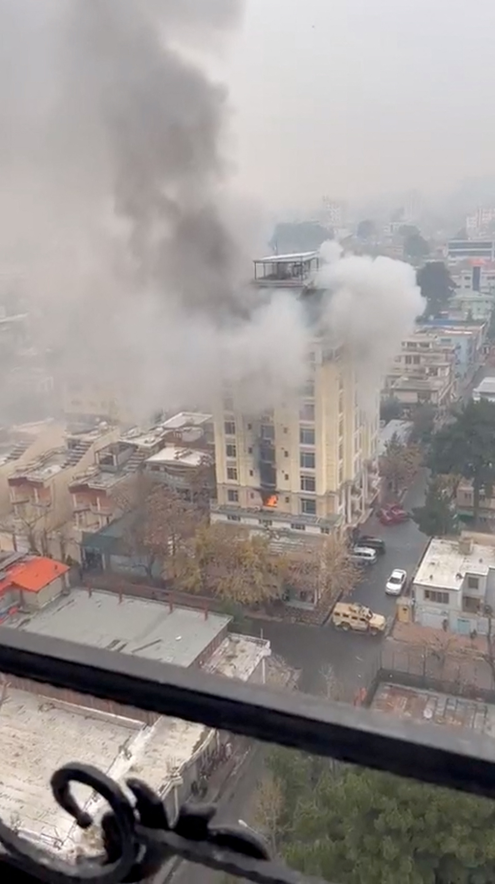 Fire at hotel in Shahr-e-Naw, Kabul