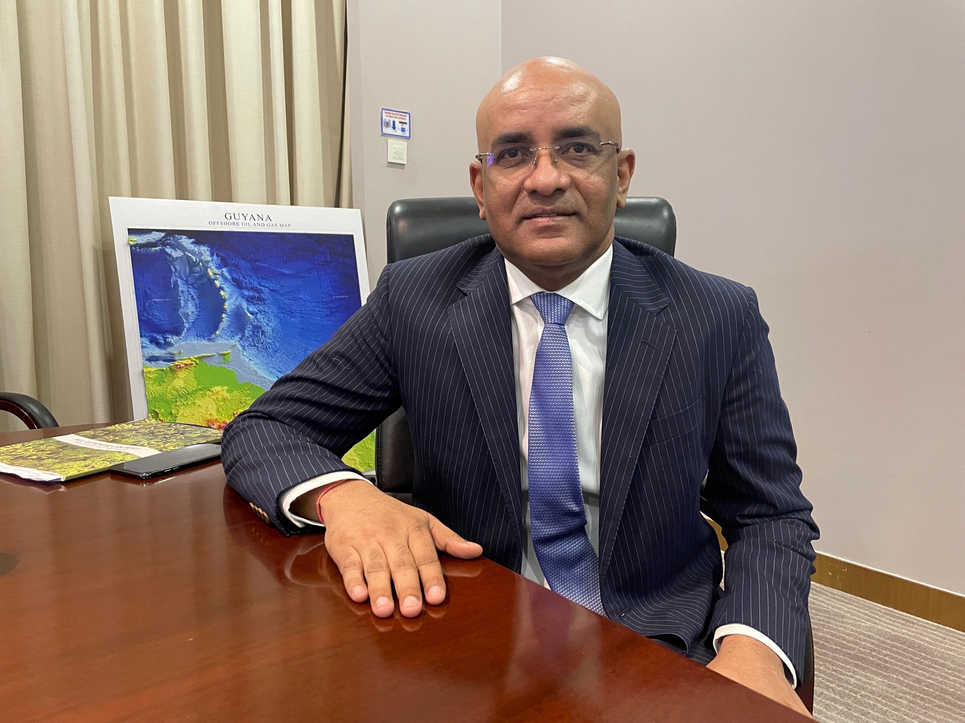 Guyana's Vice President Bharrat Jagdeo poses for a photo during an interview with Reuters in Georgetown