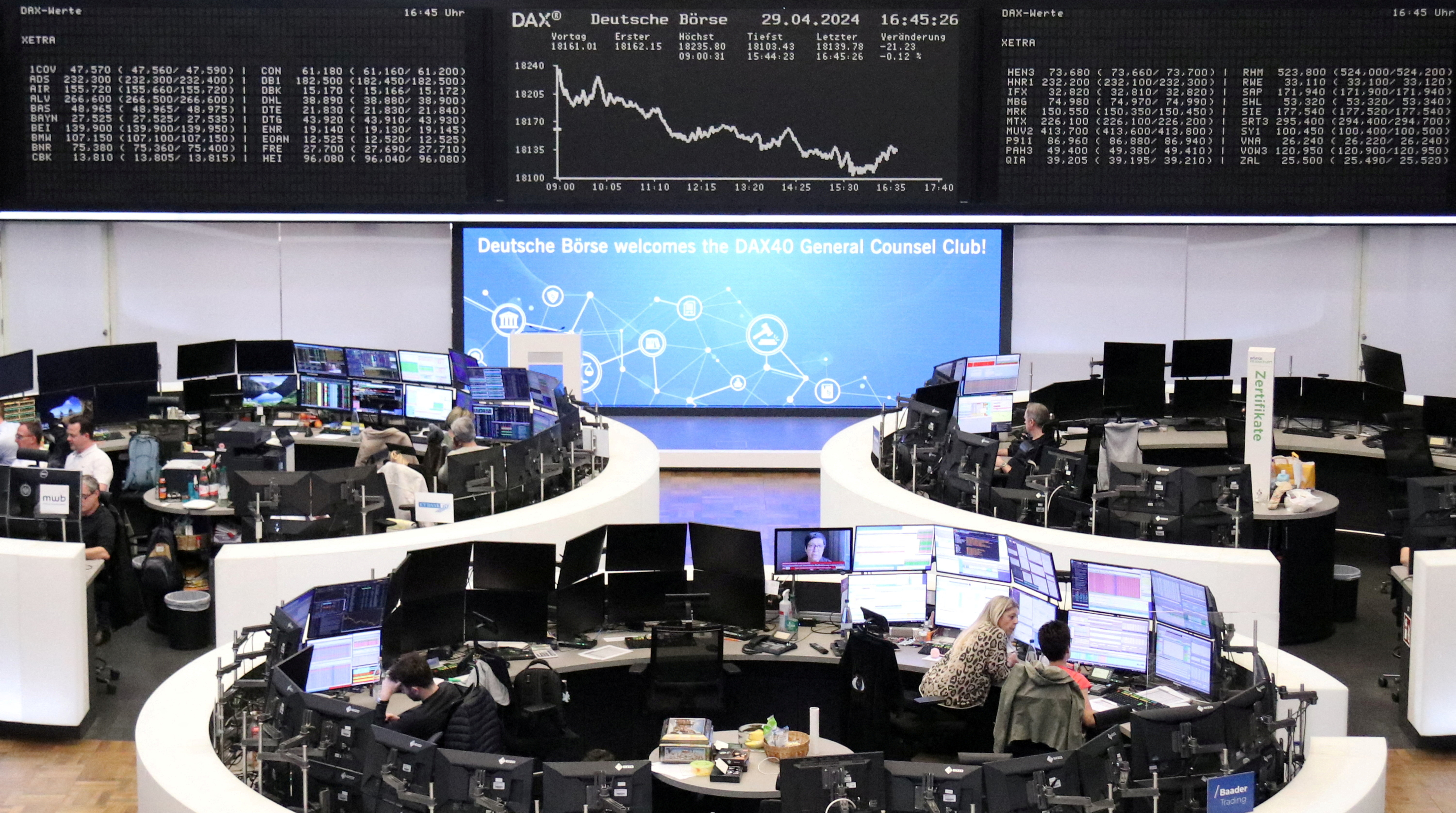German share price index DAX graph is pictured at the stock exchange in Frankfurt, Germany
