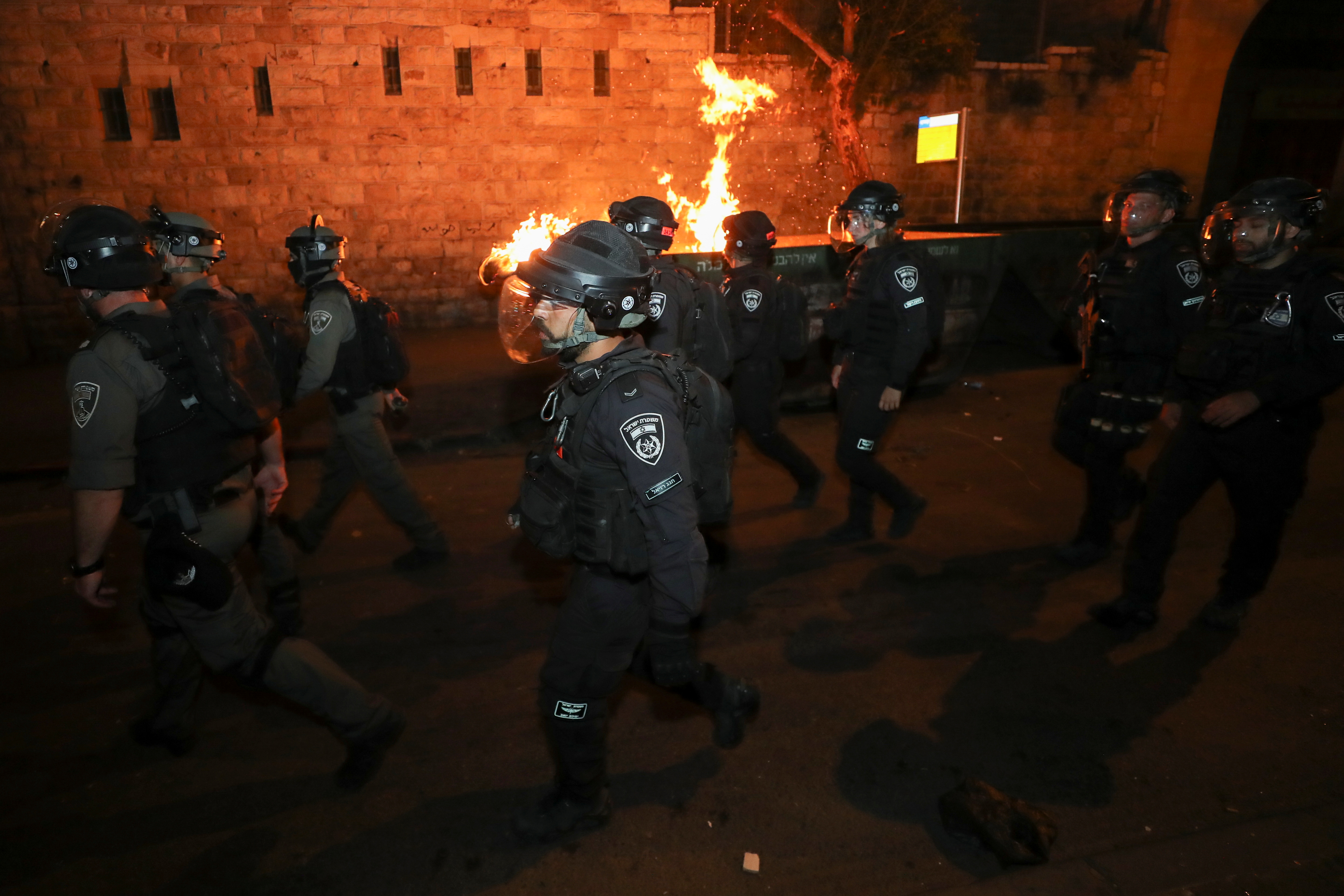 Palestinians clash with Israeli police during the Muslim holy fasting month of Ramadan