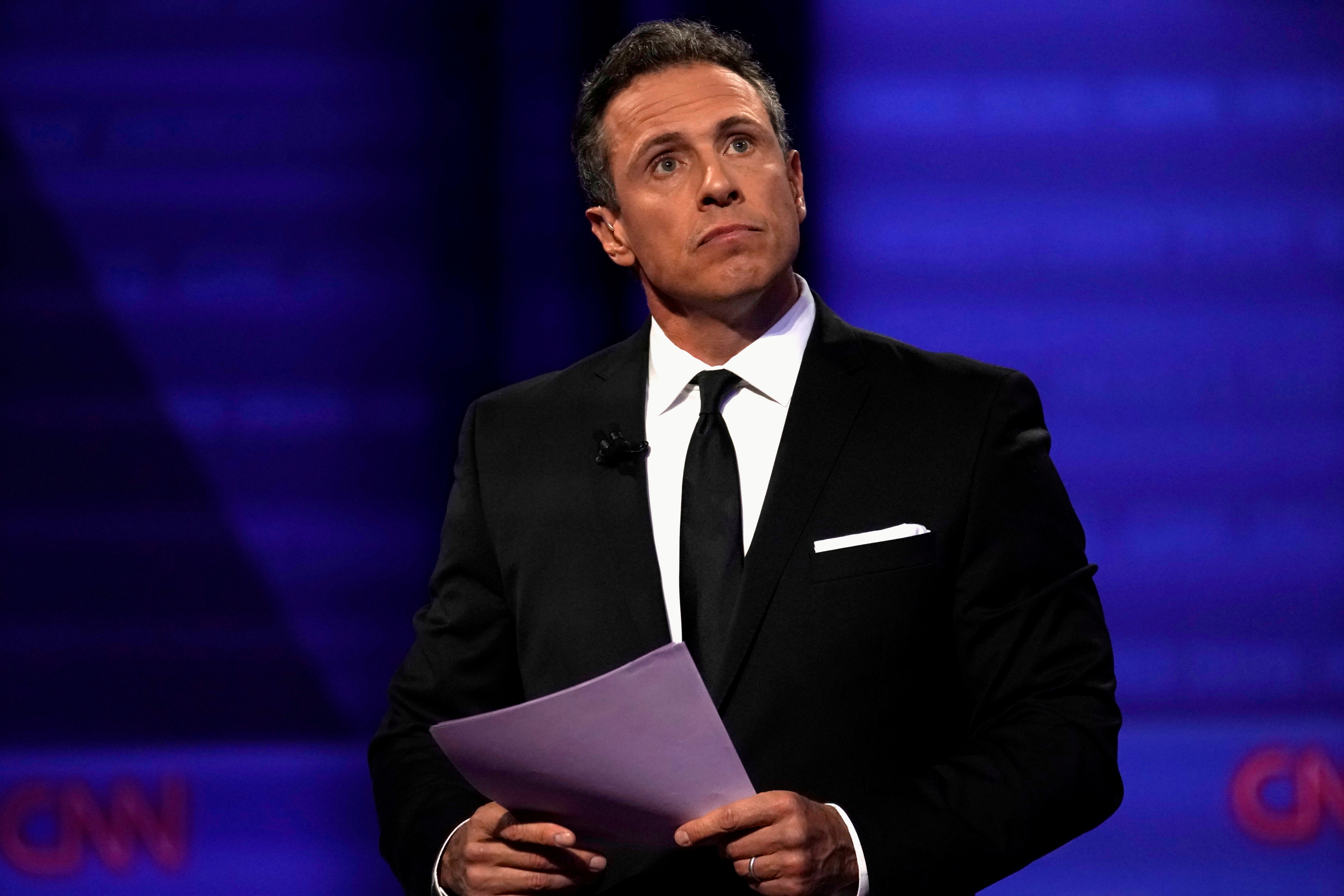 CNN's Chris Cuomo during a televised townhall with Democratic 2020 U.S. presidential candidate Senator Elizabeth Warren (D-MA) dedicated to LGBTQ issues in Los Angeles, California, U.S. October 10, 2019. REUTERS/Mike Blake