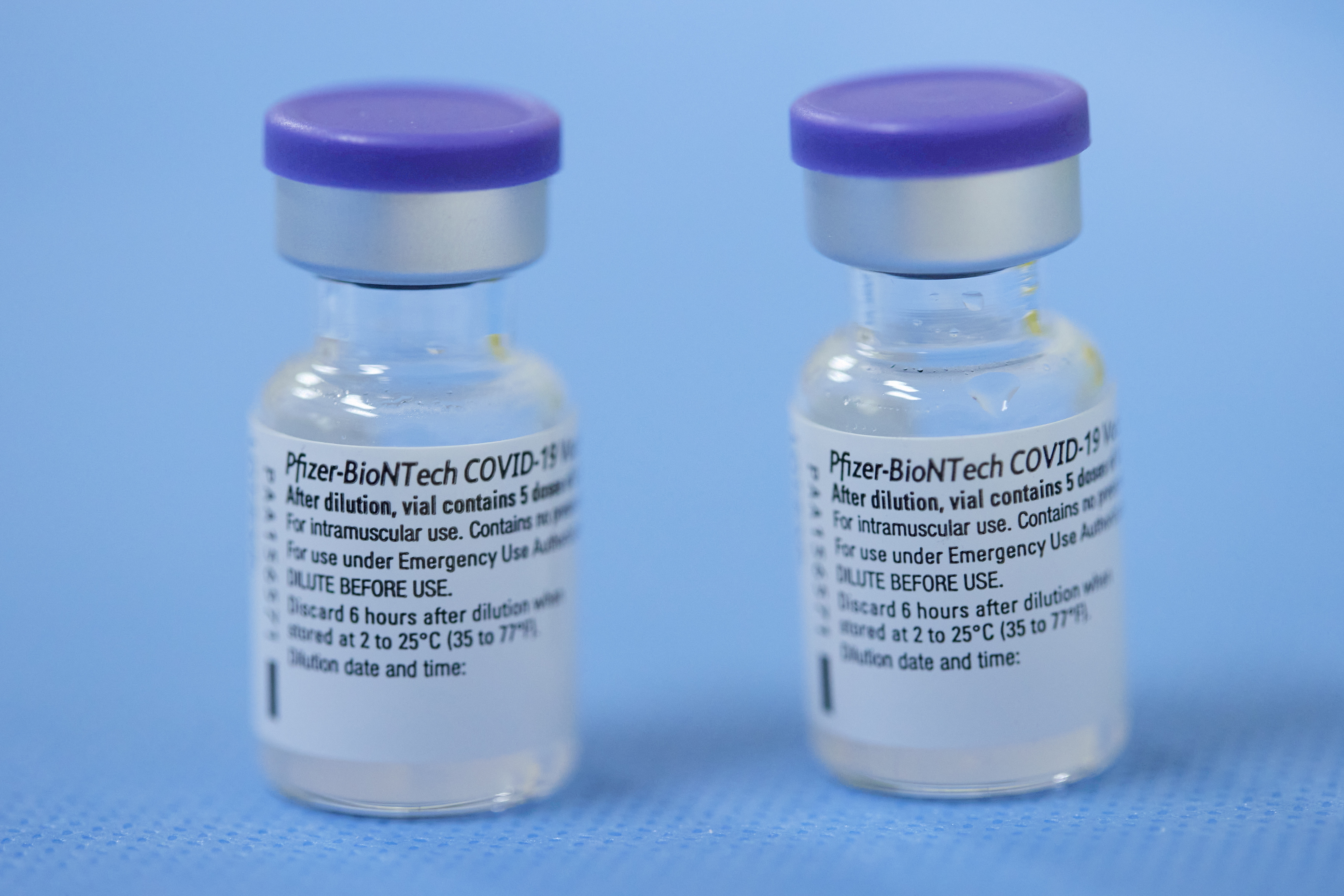 Vials of the Pfizer-BioNTech vaccine against COVID-19