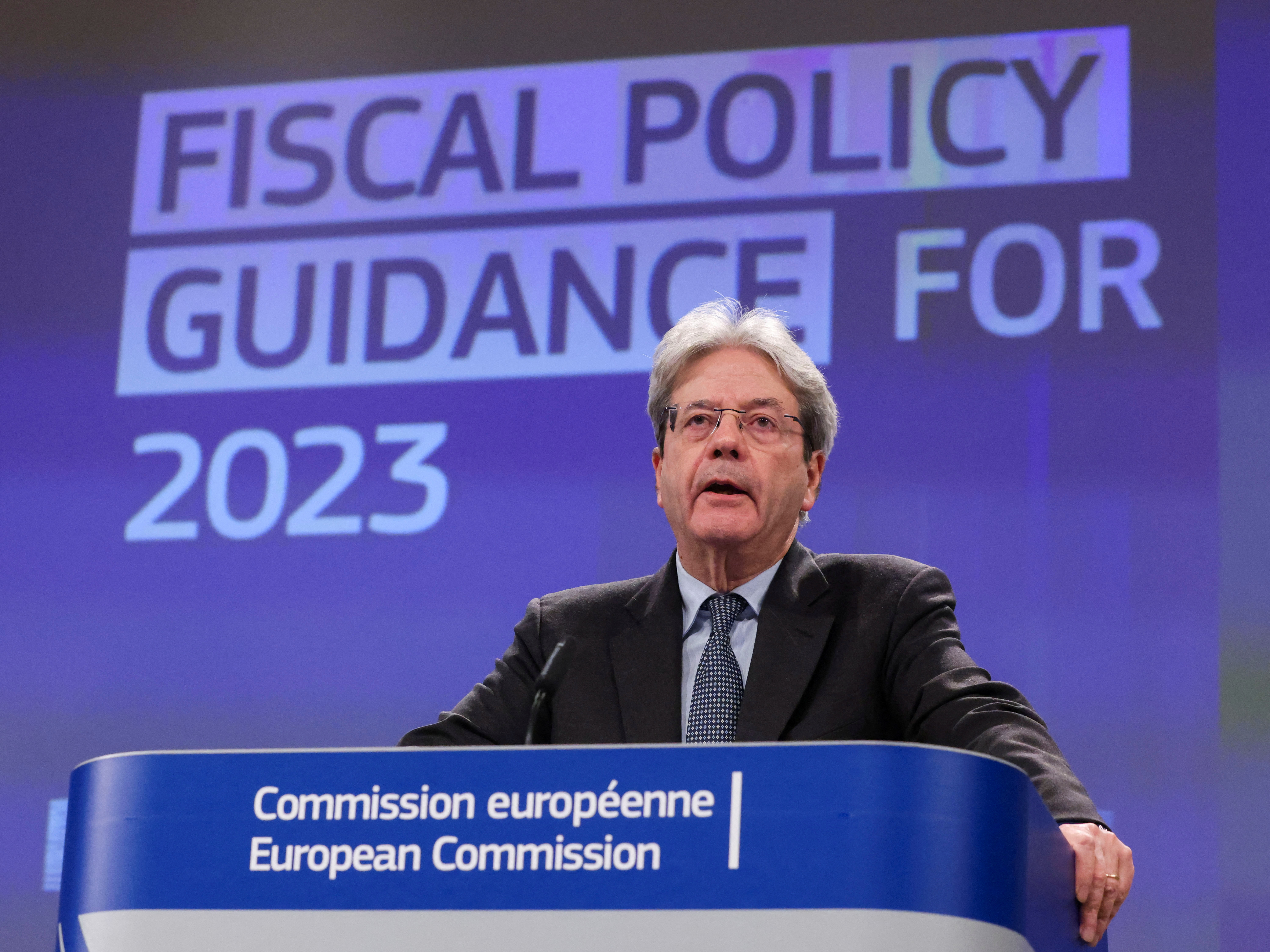 European Commission's Dombrovskis and Gentiloni hold news conference on fiscal guidance for 2023, in Brussels