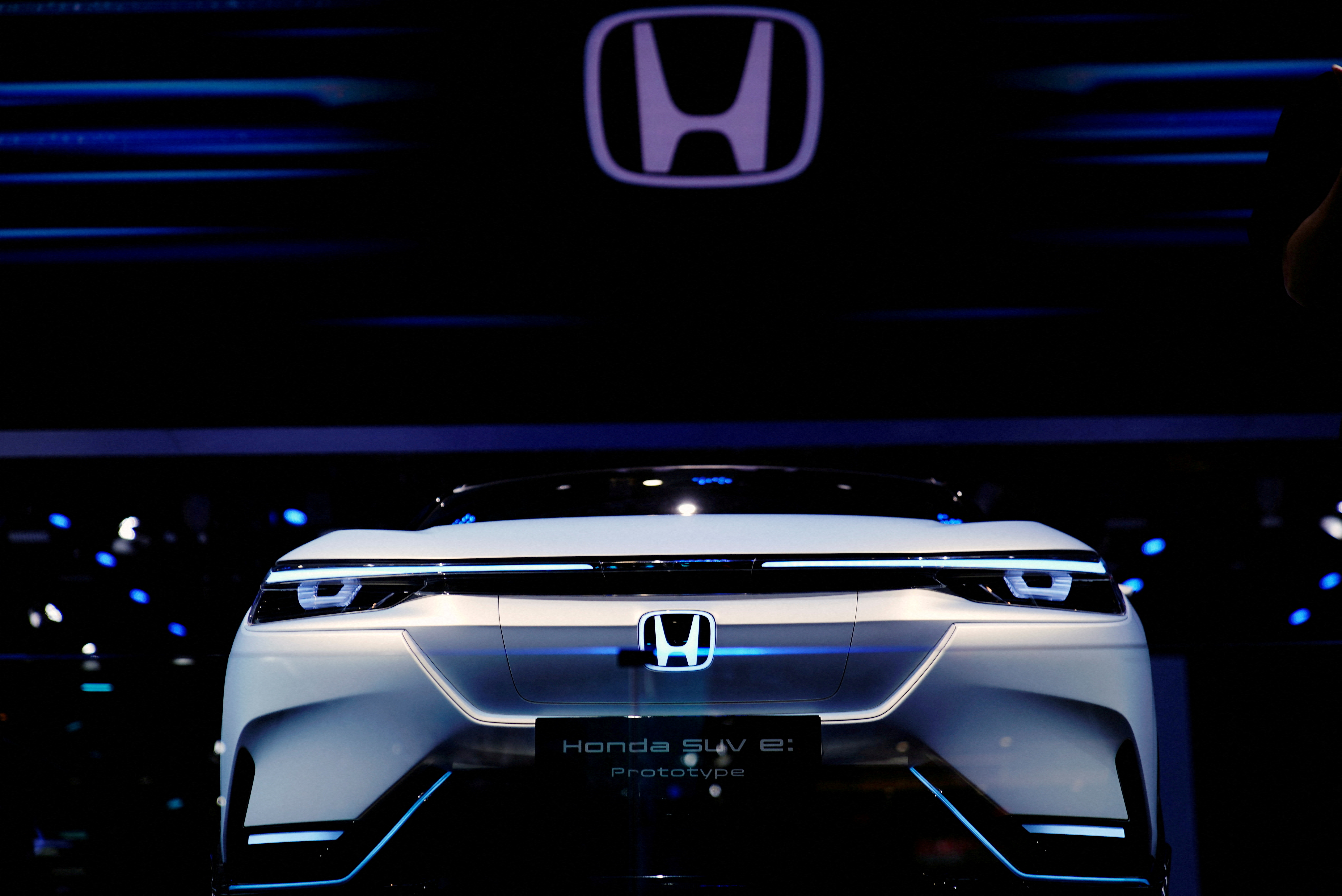 A Honda SUV e:Prototype electric vehicle is seen displayed during a media day for the Auto Shanghai show