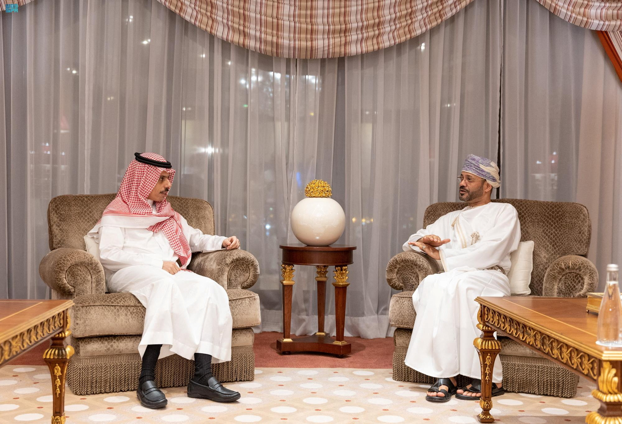 Saudi Arabia's Foreign Minister Prince Faisal bin Farhan Al Saud meets Omani Foreign Minister Sayyid Badr bin Hamad bin Hamood Albusaidi in Jeddah