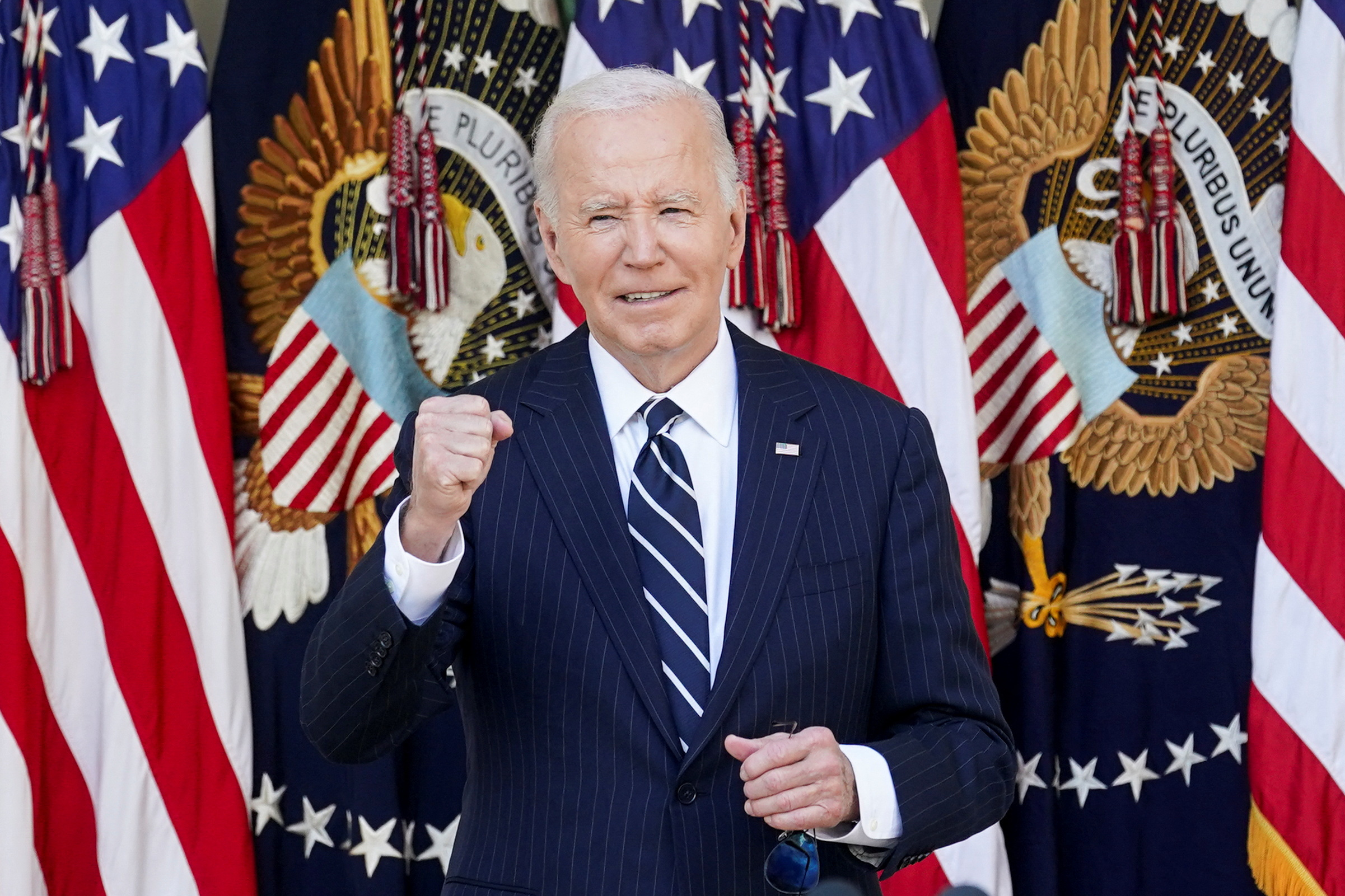 U.S. President Biden delivers remarks on the 2024 election results and the upcoming presidential transition of power, in the Rose Garden of the White House in Washington