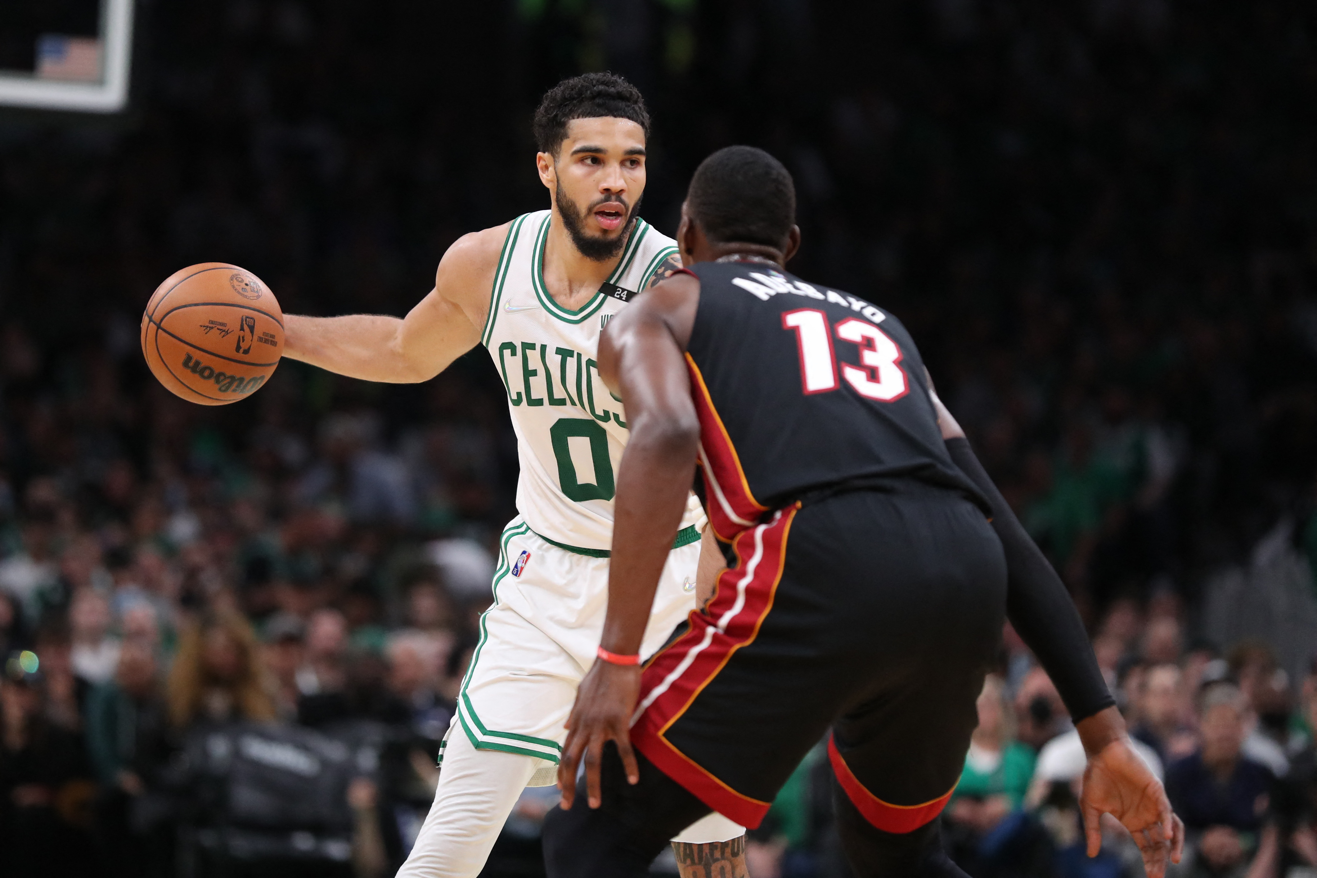 Jayson Tatum Boston Celtics Game-Used #0 Black Jersey vs. Miami Heat on May  21, 2023