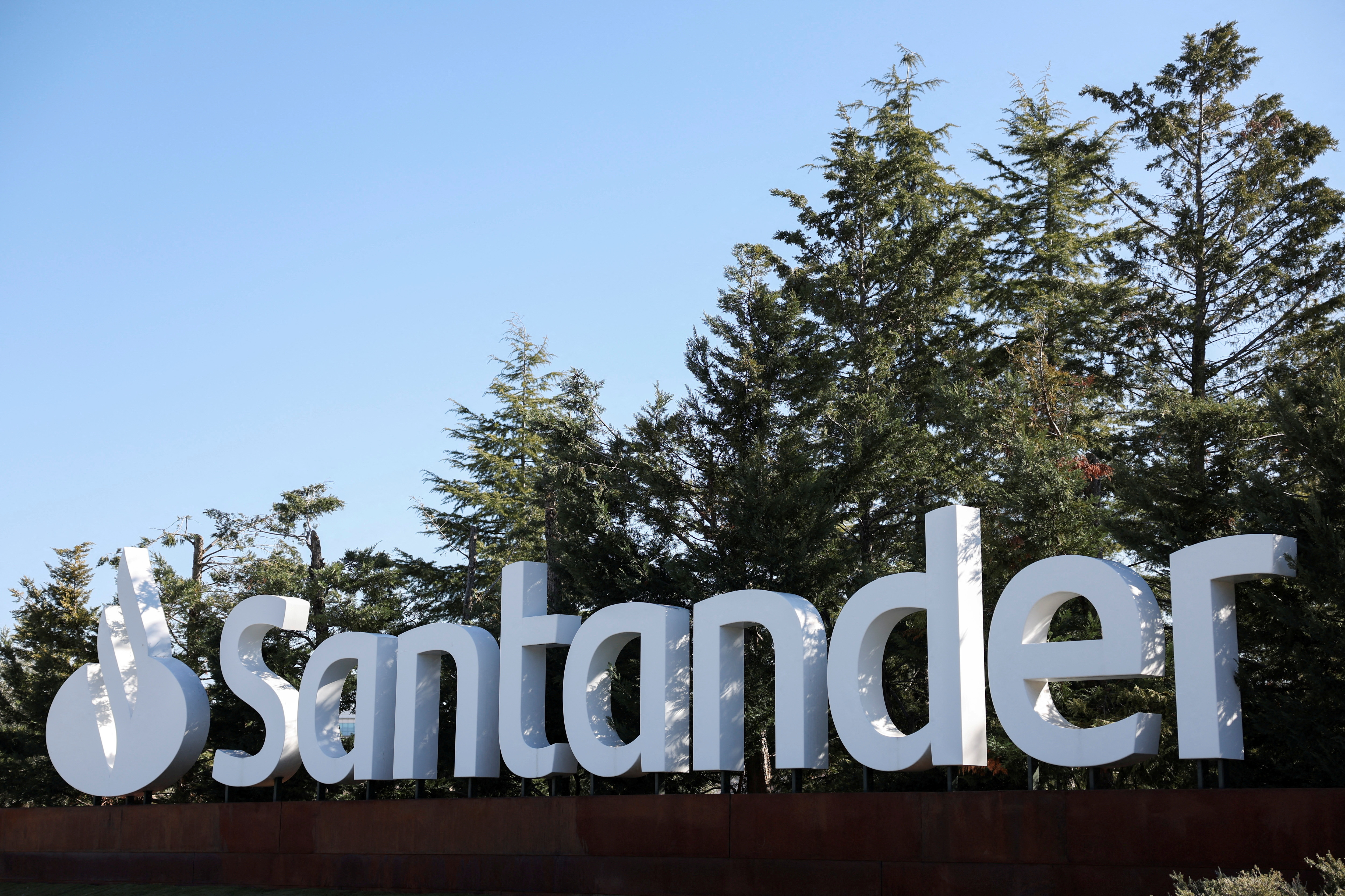 Annual results presentation at Santander headquarters in Boadilla del Monte, outside Madrid