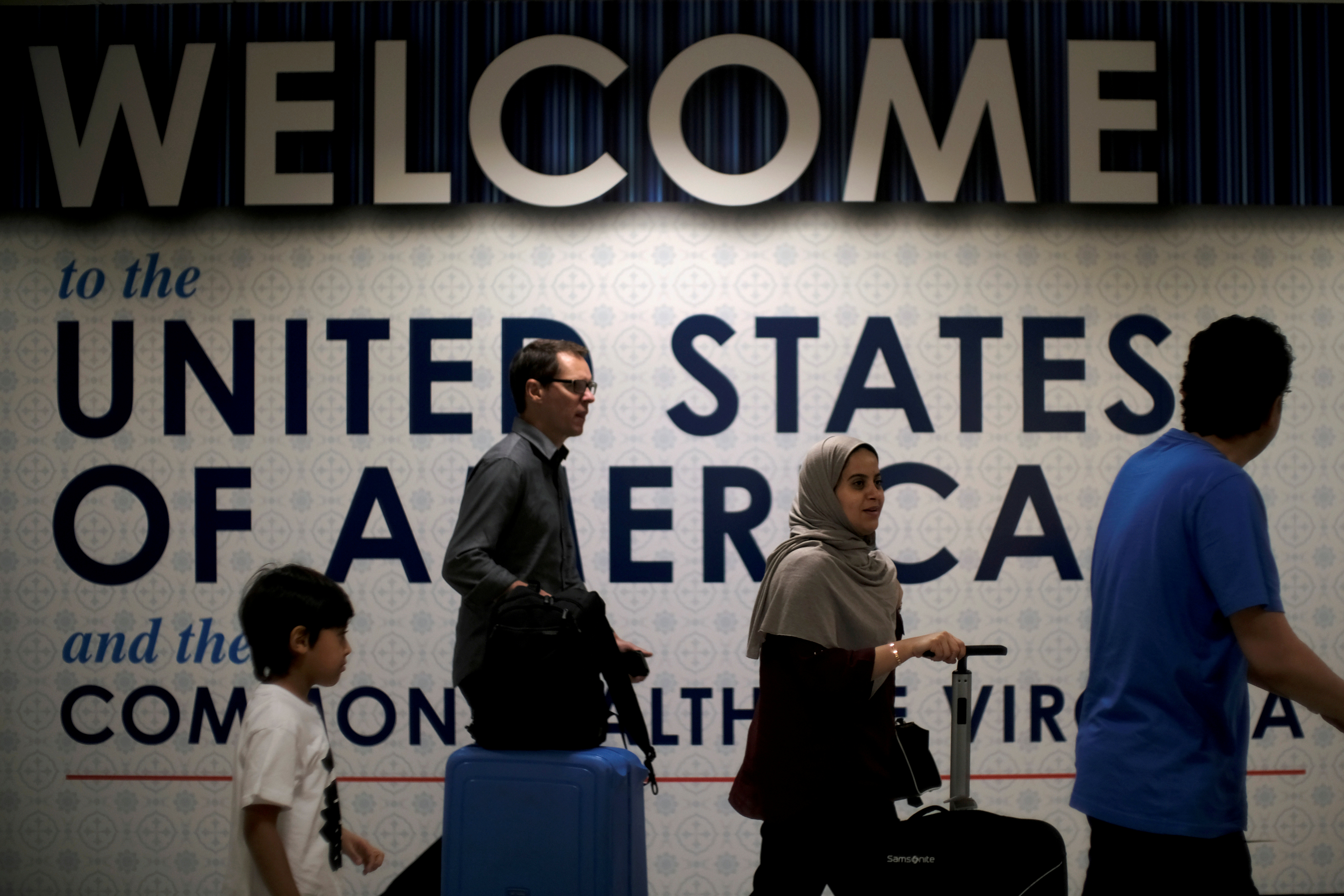 International passengers arrive at Washington Dulles International Airport in Dulles