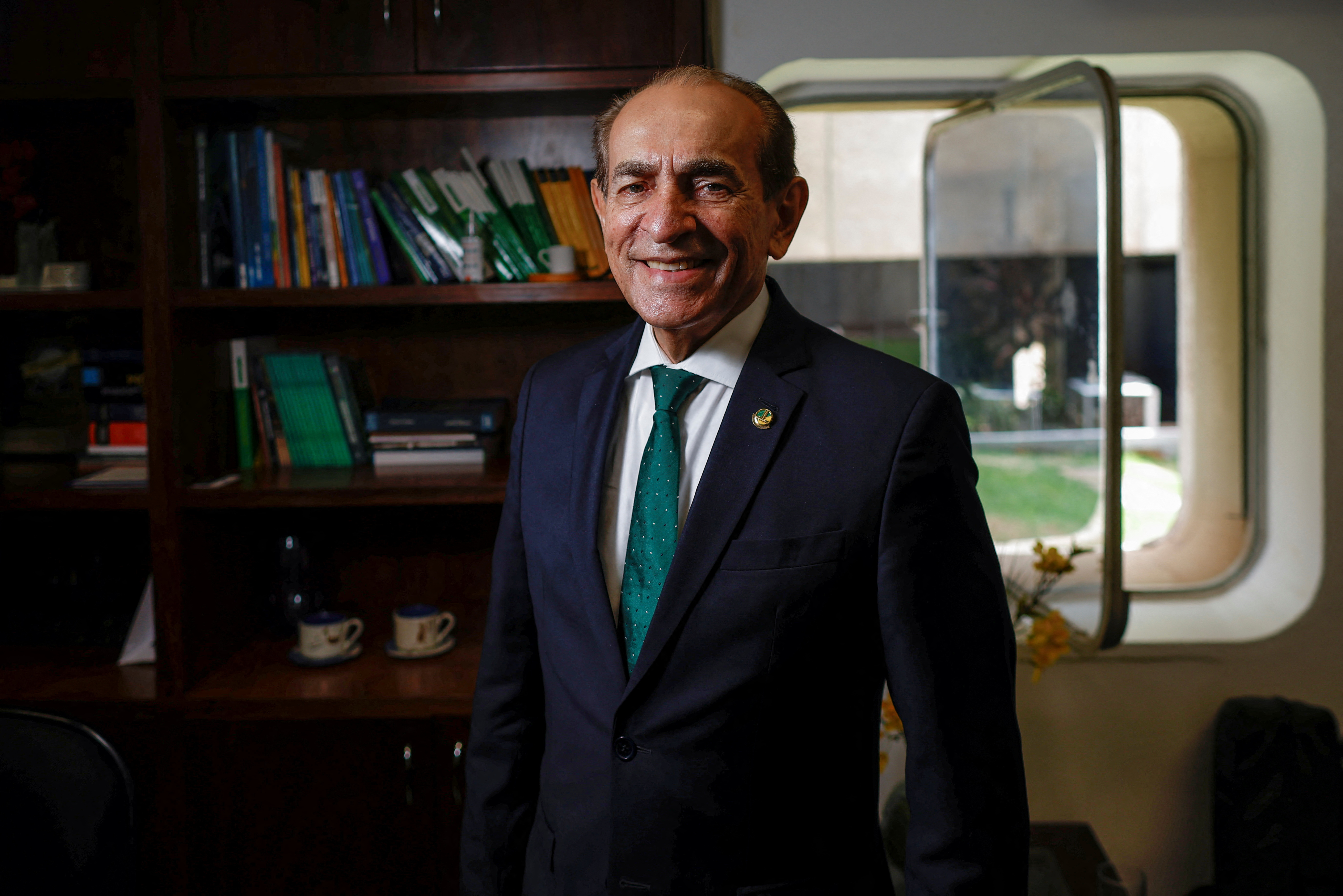 Senator Marcelo Castro poses during an interview with Reuters at the Federal Senate in Brasilia