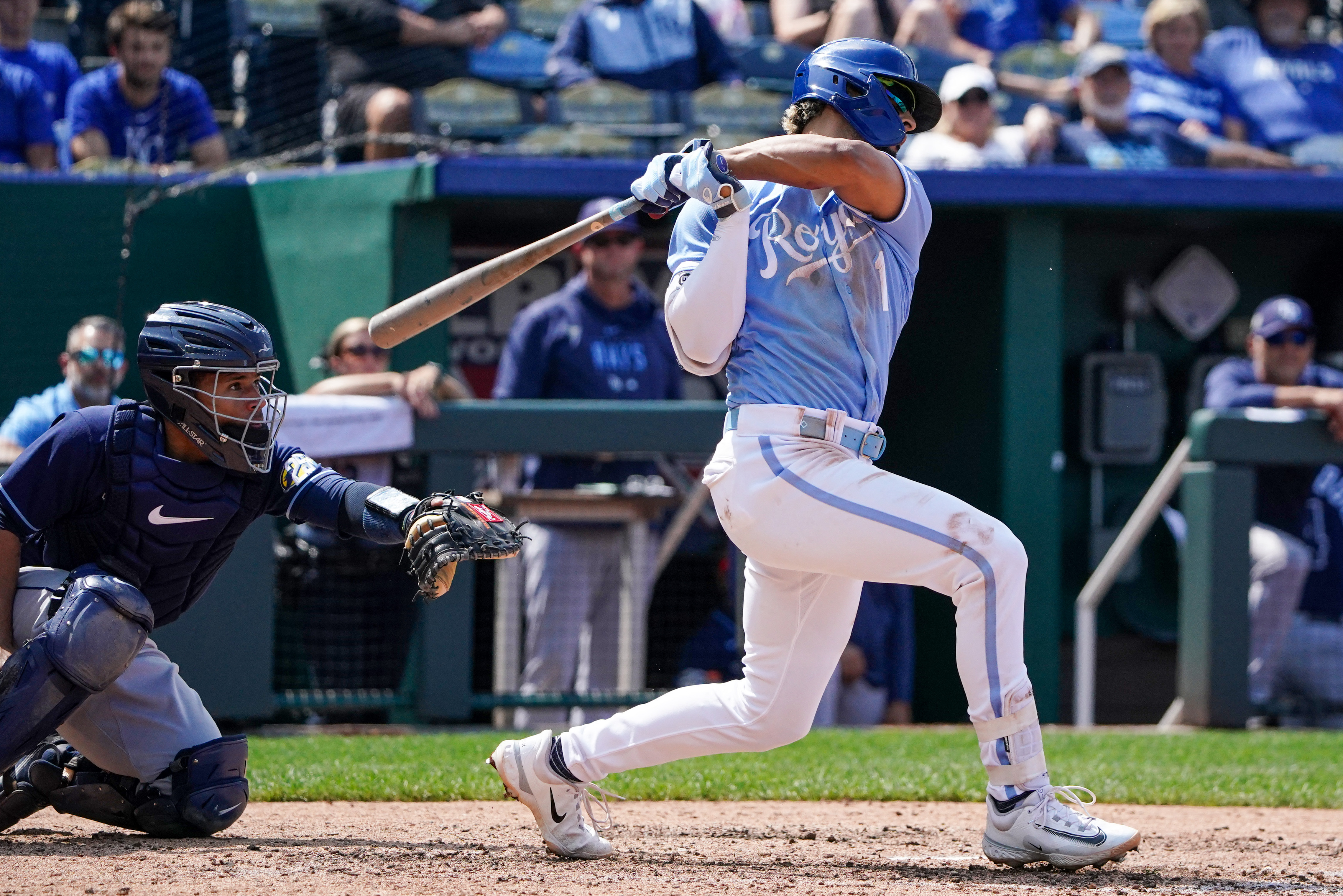 KC Royals' Bobby Witt Jr., Drew Waters homer triple vs. Rays