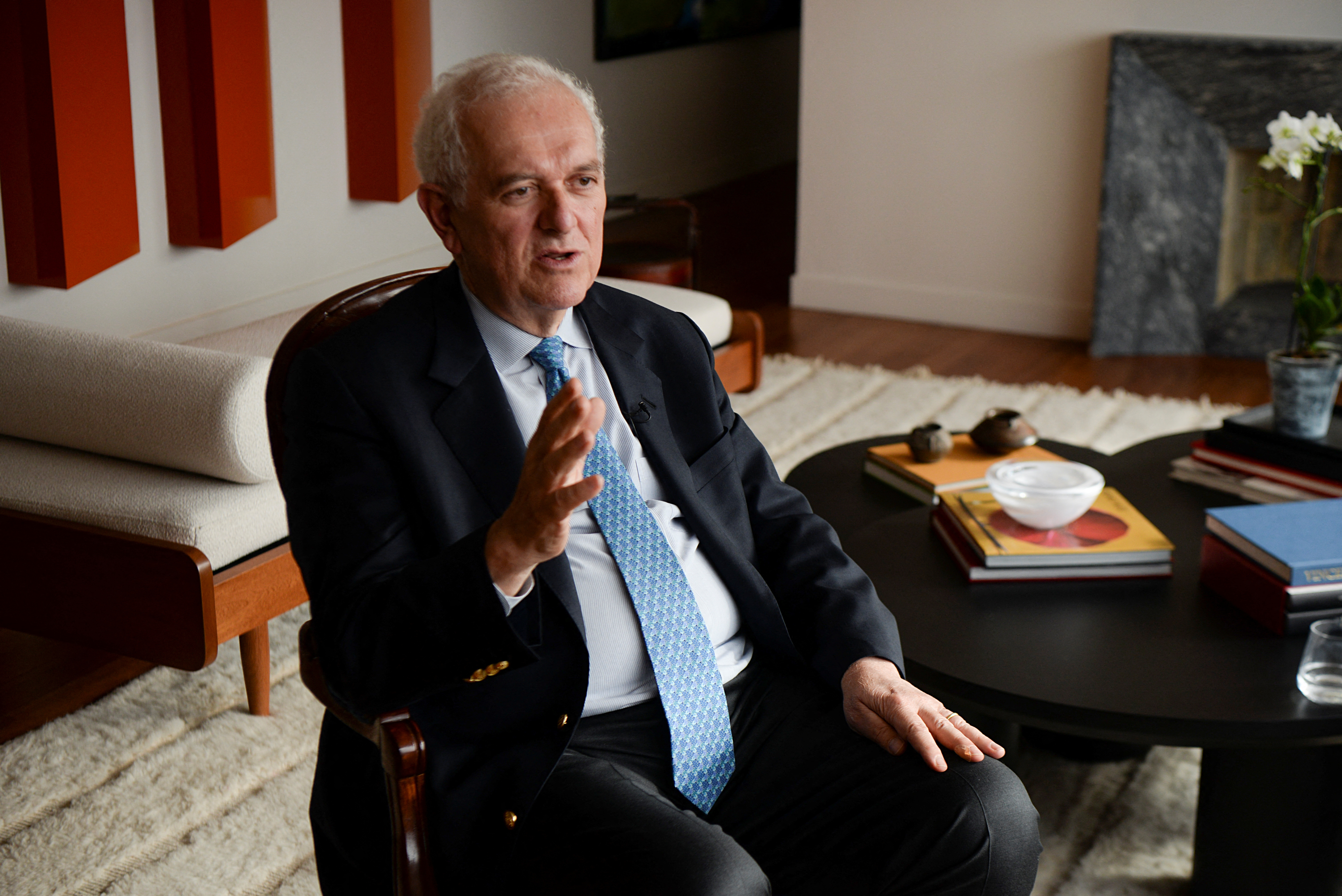 Colombian Finance Minister Jose Antonio Ocampo speaks during an interview with Reuters in Bogota