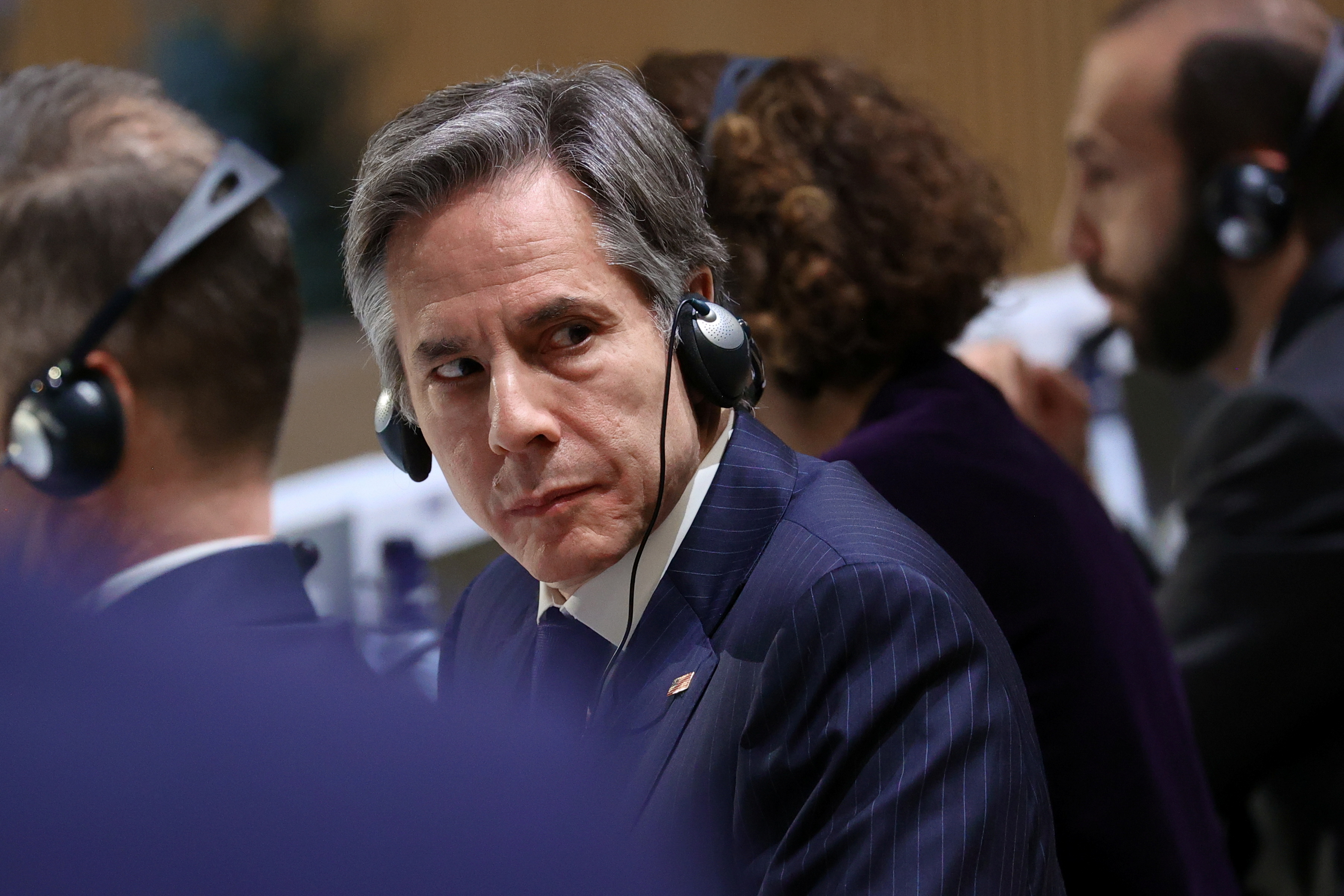 U.S. Secretary of State Antony Blinken attends a meeting of the OSCE Ministerial Council in Stockholm, Sweden, December 2, 2021. Russian Foreign Ministry/Handout via REUTERS 