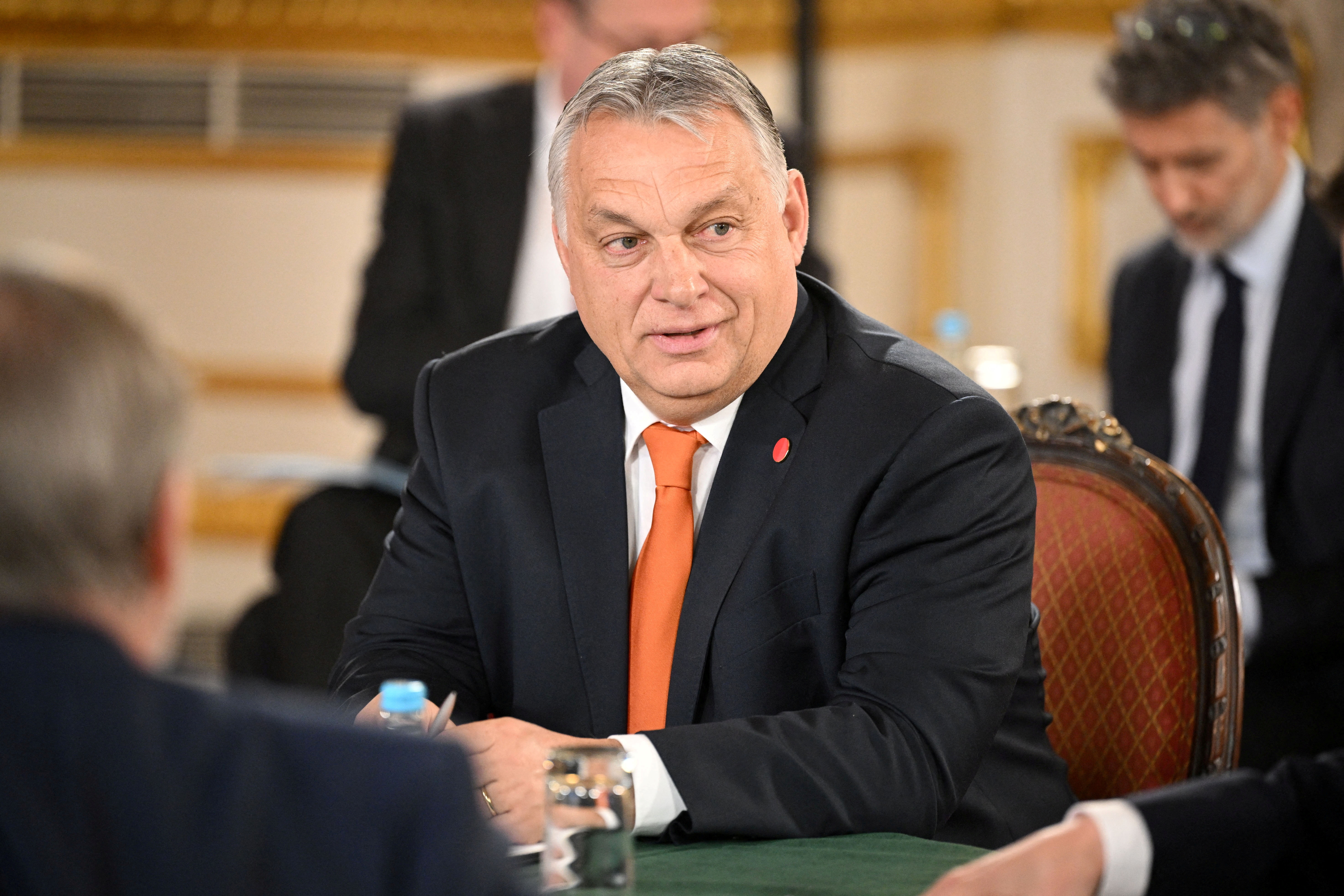 Hungary's Prime Minister Viktor Orban attends a meeting in London