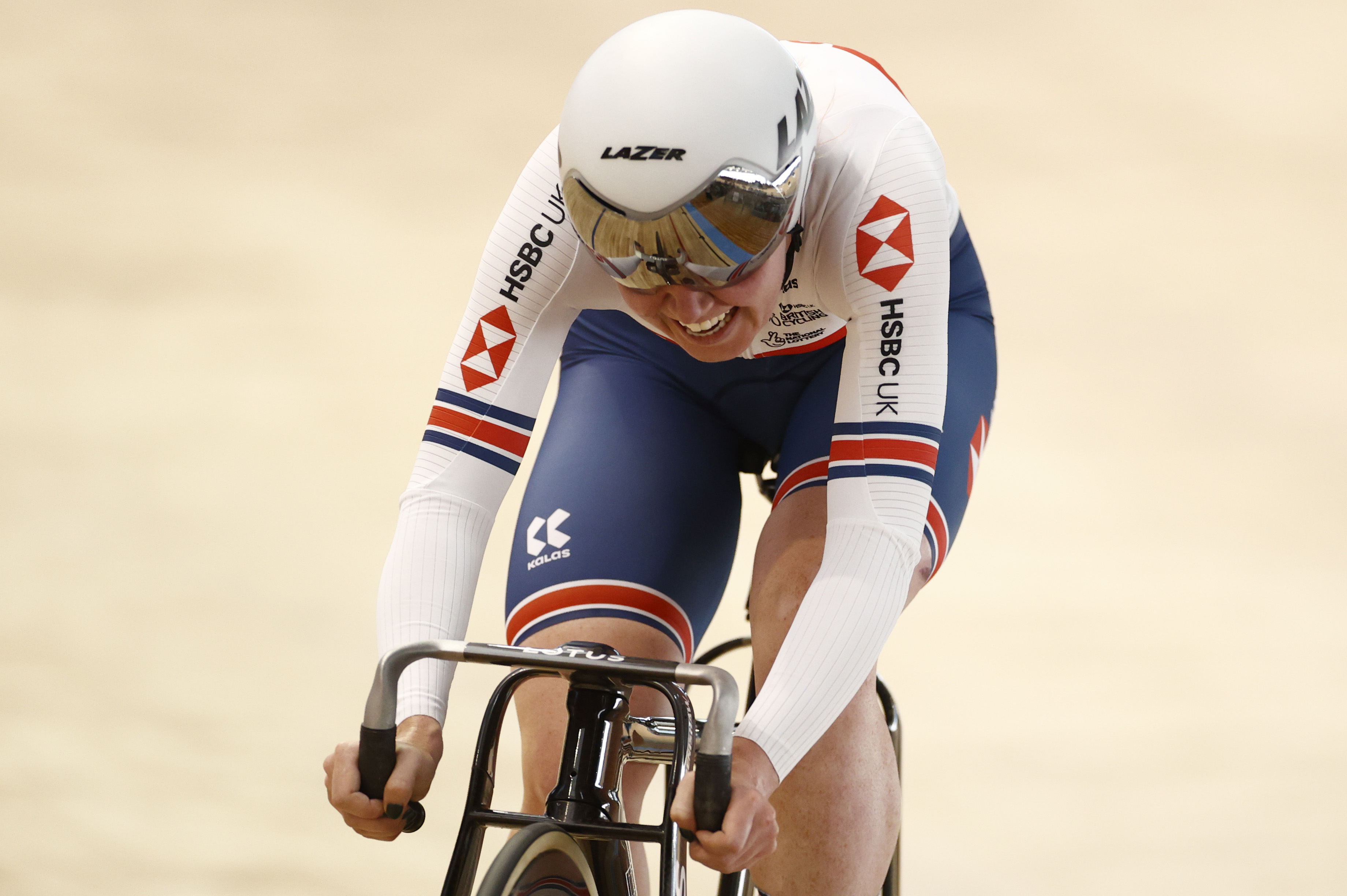 Cycling - UCI Track Cycling World Championships - Stab Velodrome, Roubaix, France - October 24, 2021  Great Britain's Katie Archibald in action during the women's points race REUTERS/Christian Hartmann