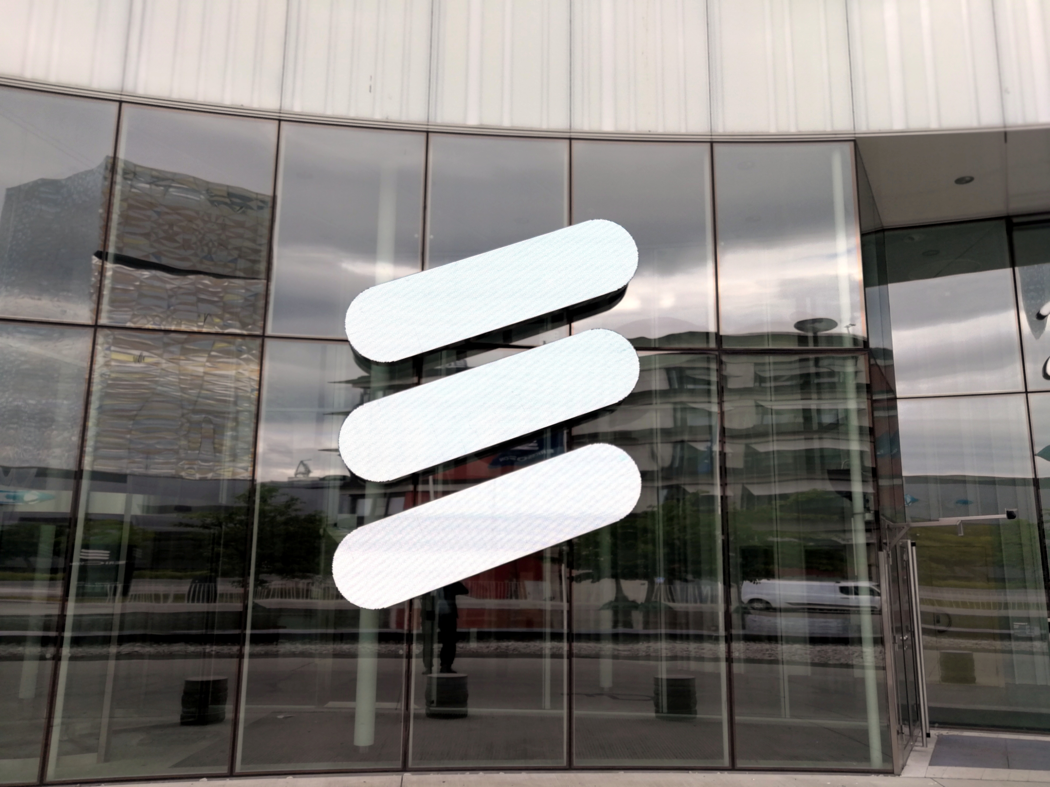 The Ericsson logo is seen at the Ericsson's headquarters in Stockholm