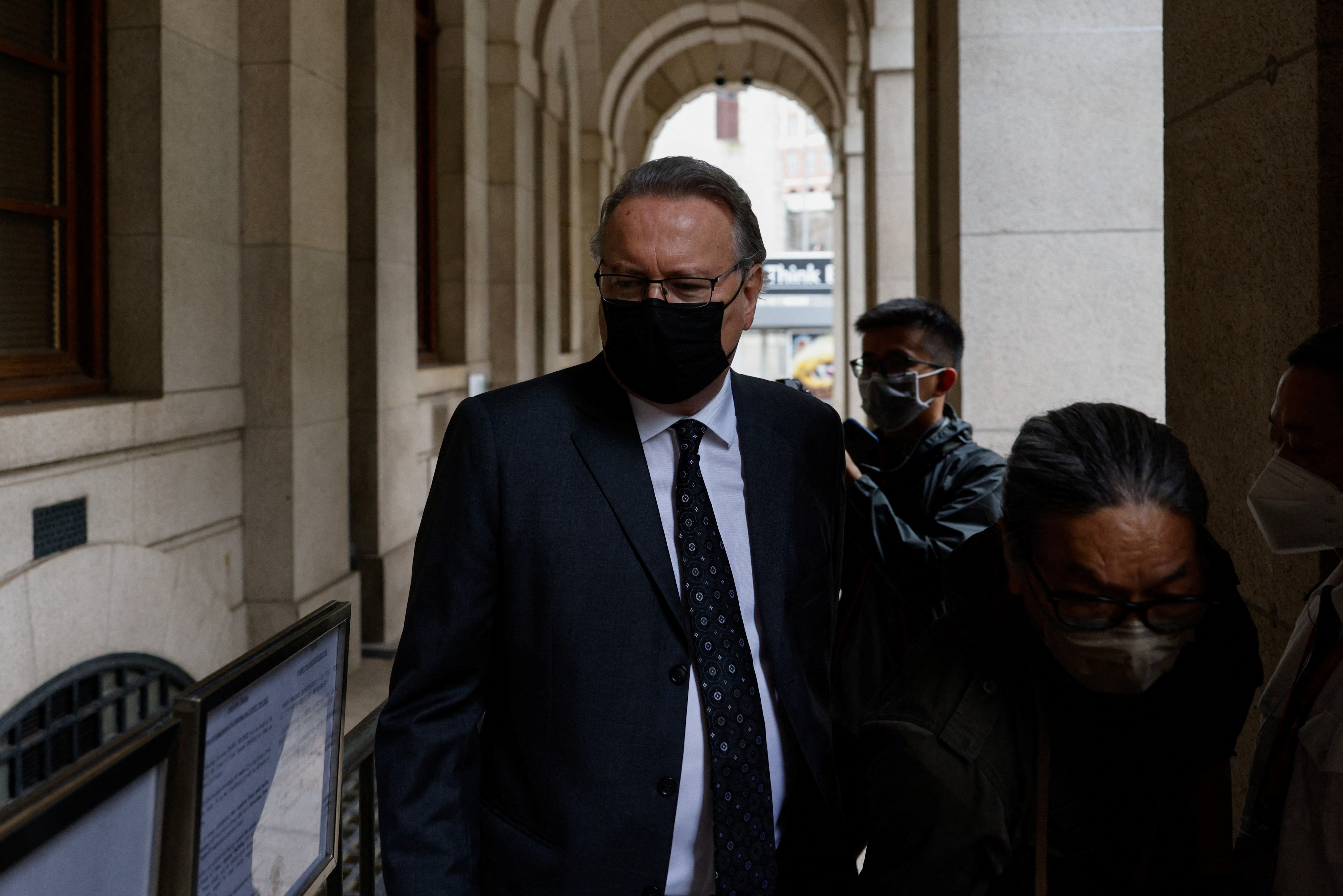 British King's Counsel Timothy Owen arrives at the Court of Final Appeal during a hearing against the admission of Owen in Apple Daily founder Jimmy Lai's national security trial in Hong Kong
