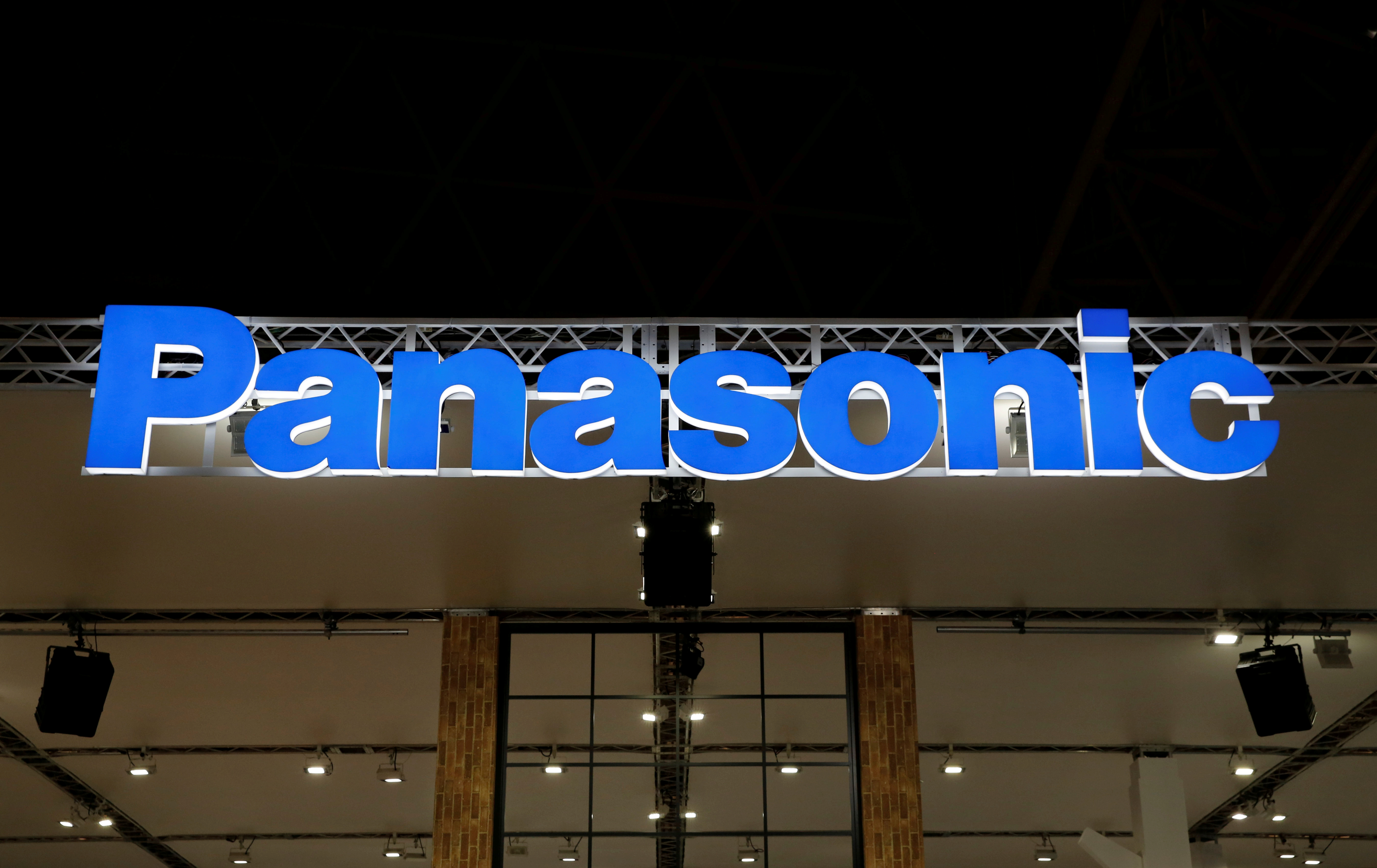 A logo of Panasonic Corp is pictured at the CEATEC JAPAN 2017 (Combined Exhibition of Advanced Technologies) at the Makuhari Messe in Chiba, Japan, October 2, 2017.   REUTERS/Toru Hanai/File Photo