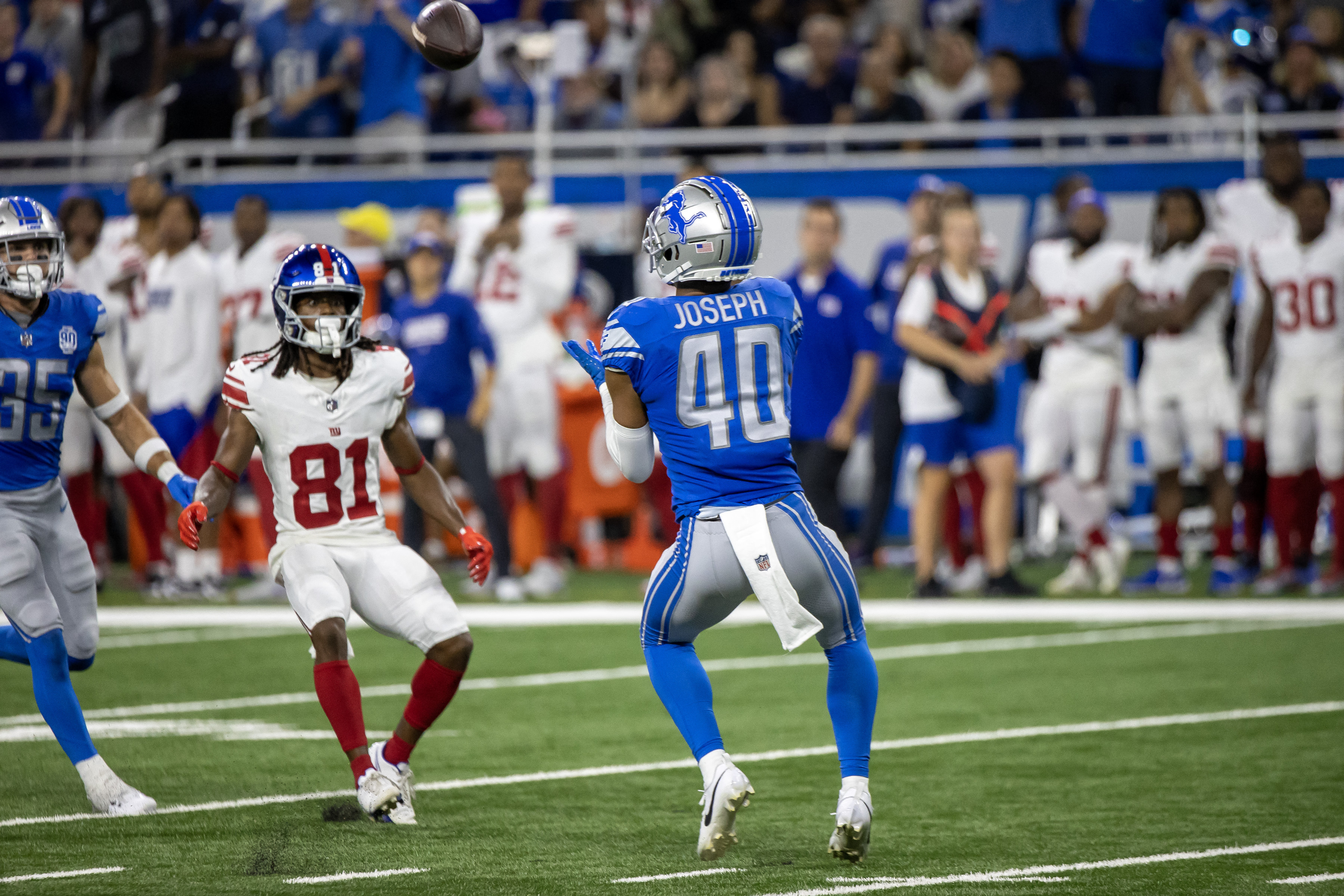 New York Giants vs Detroit Lions Roary the Detroit Lions mascot appears  during an NFL, American