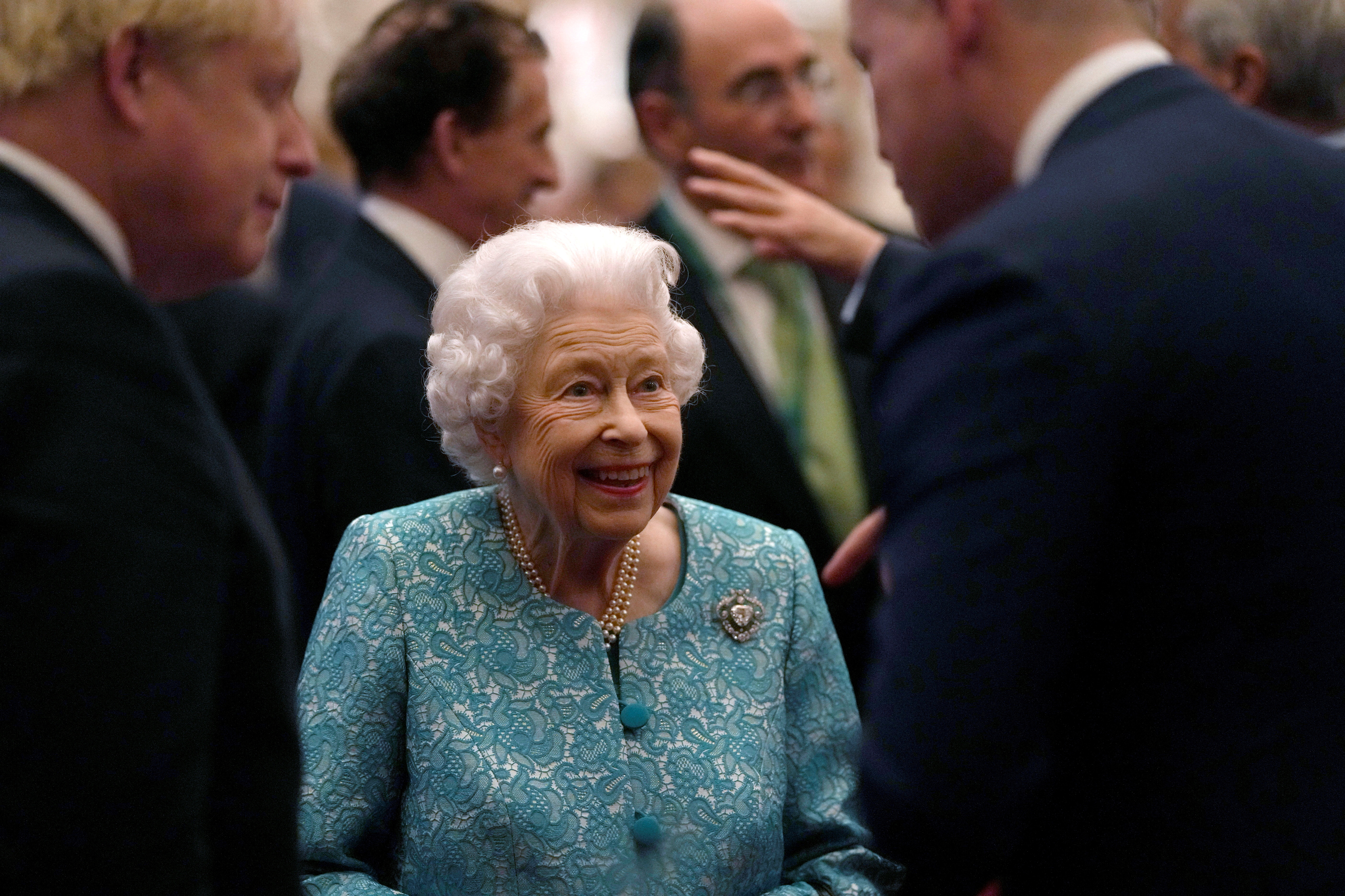 Britain's Queen Elizabeth and members of the Royal Family host a reception for international business and investment leaders at Windsor Castle